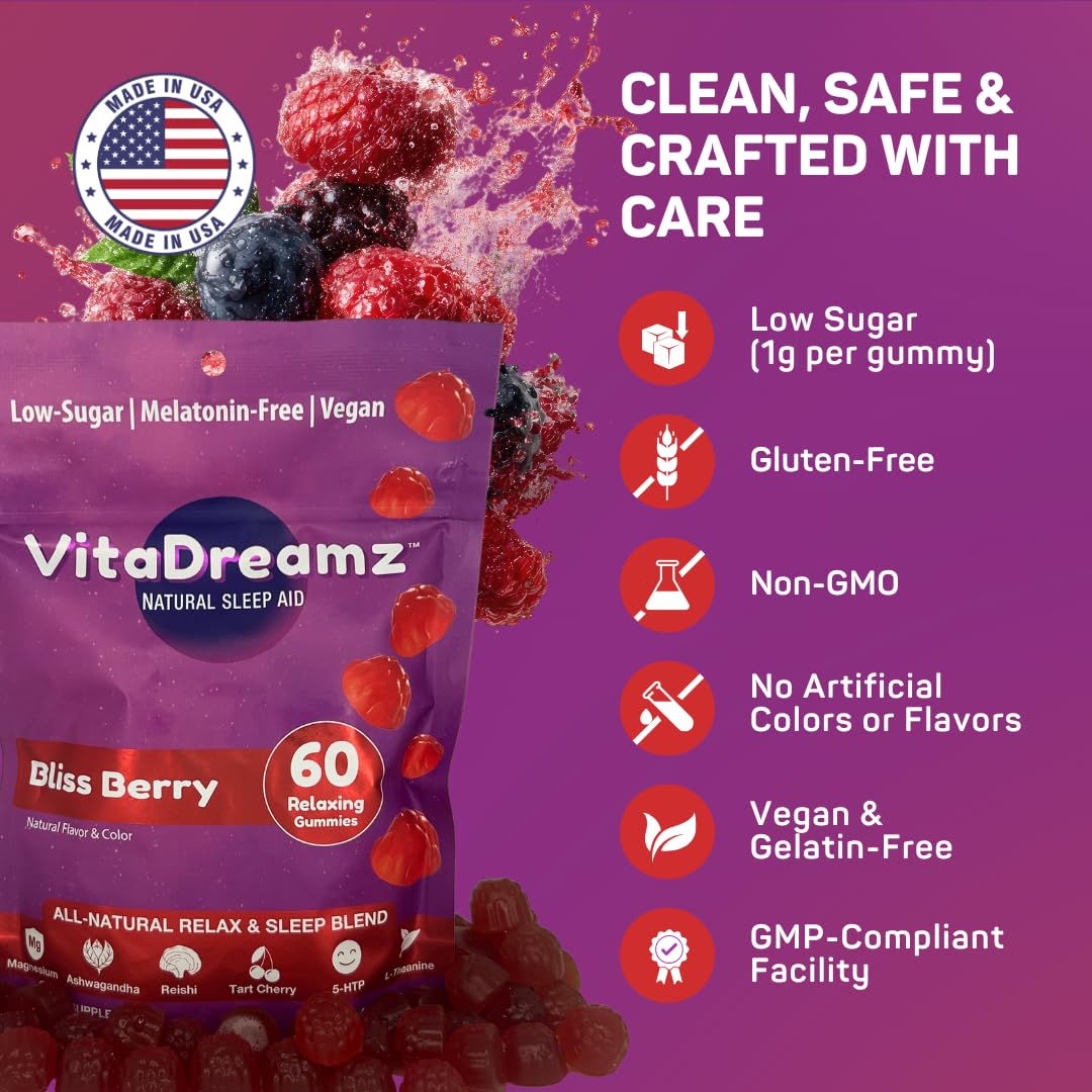 VitaDreamz Melatonin-Free Sleep Gummies Gummy 60 Count
