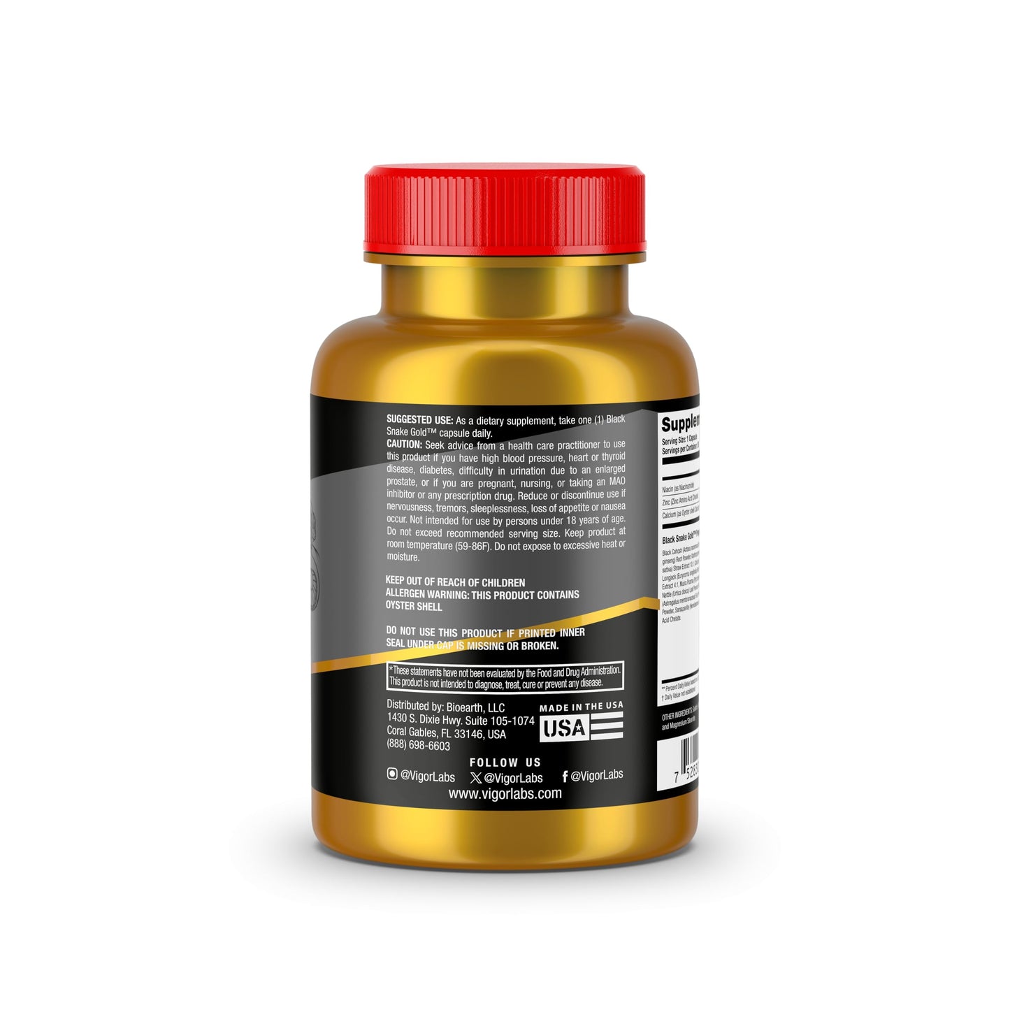 Vigor Labs Black Snake Gold Capsules 30 Count