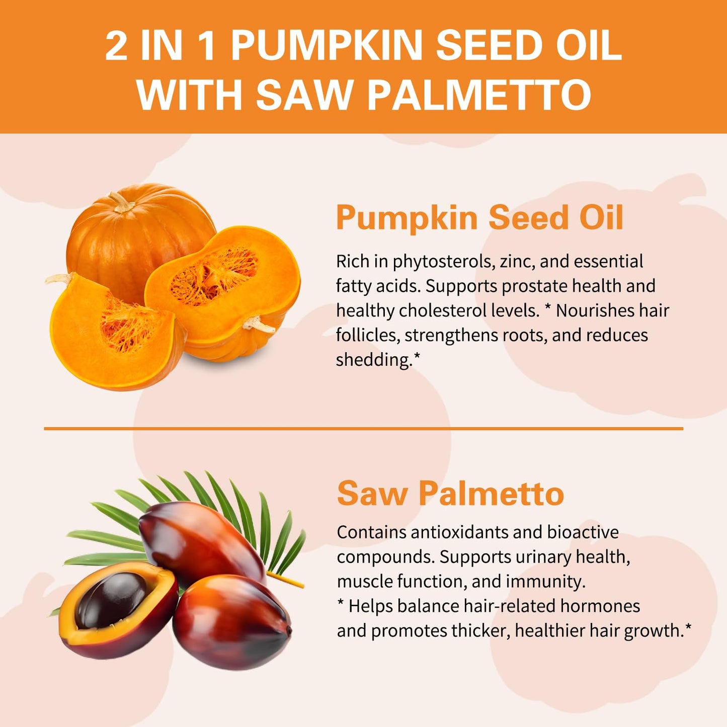 DNOUHN Pumpkin Seed Oil with Saw Palmetto Softgels, 300 Count