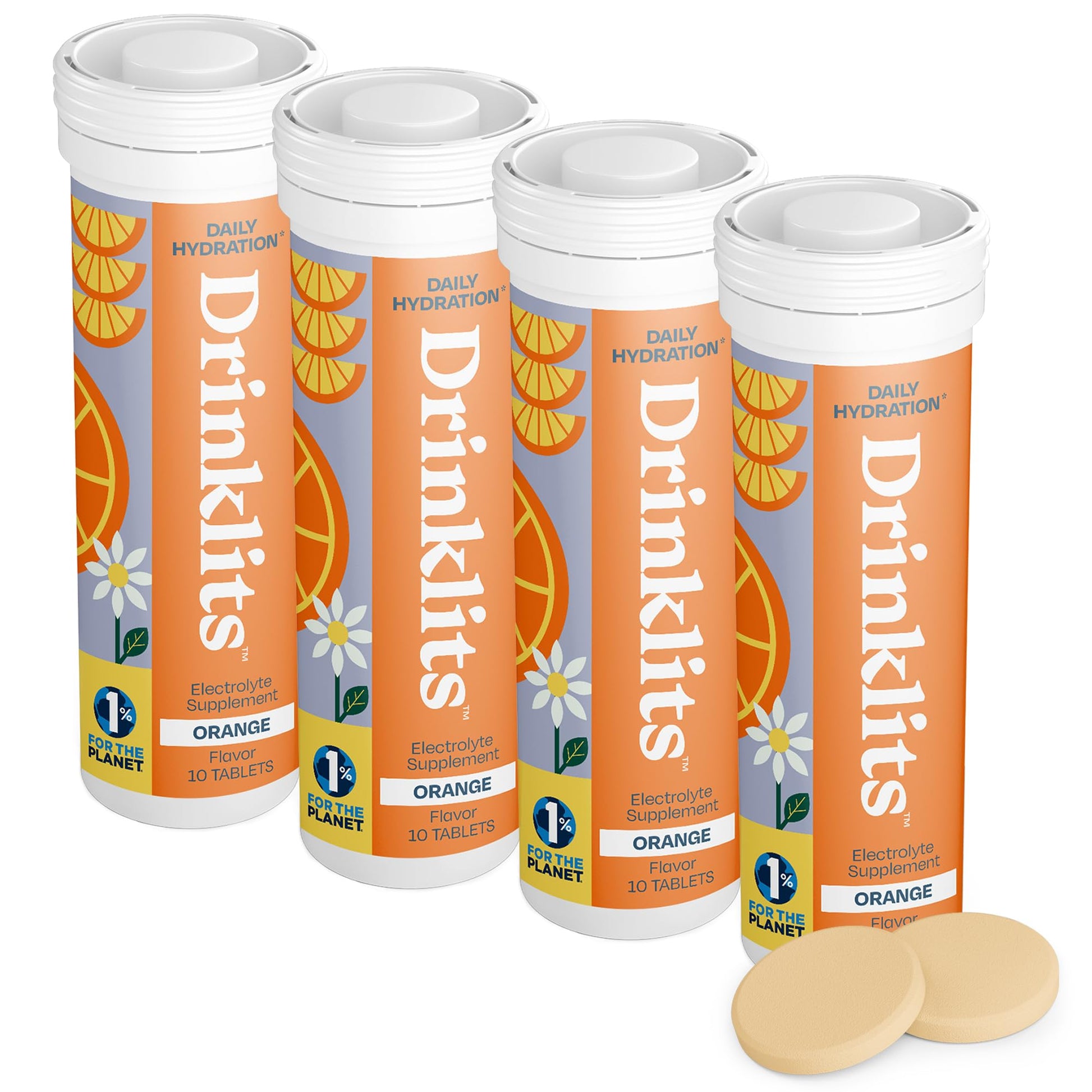 Drinklits Orange Daily Electrolyte Hydration Tablets 40 Count