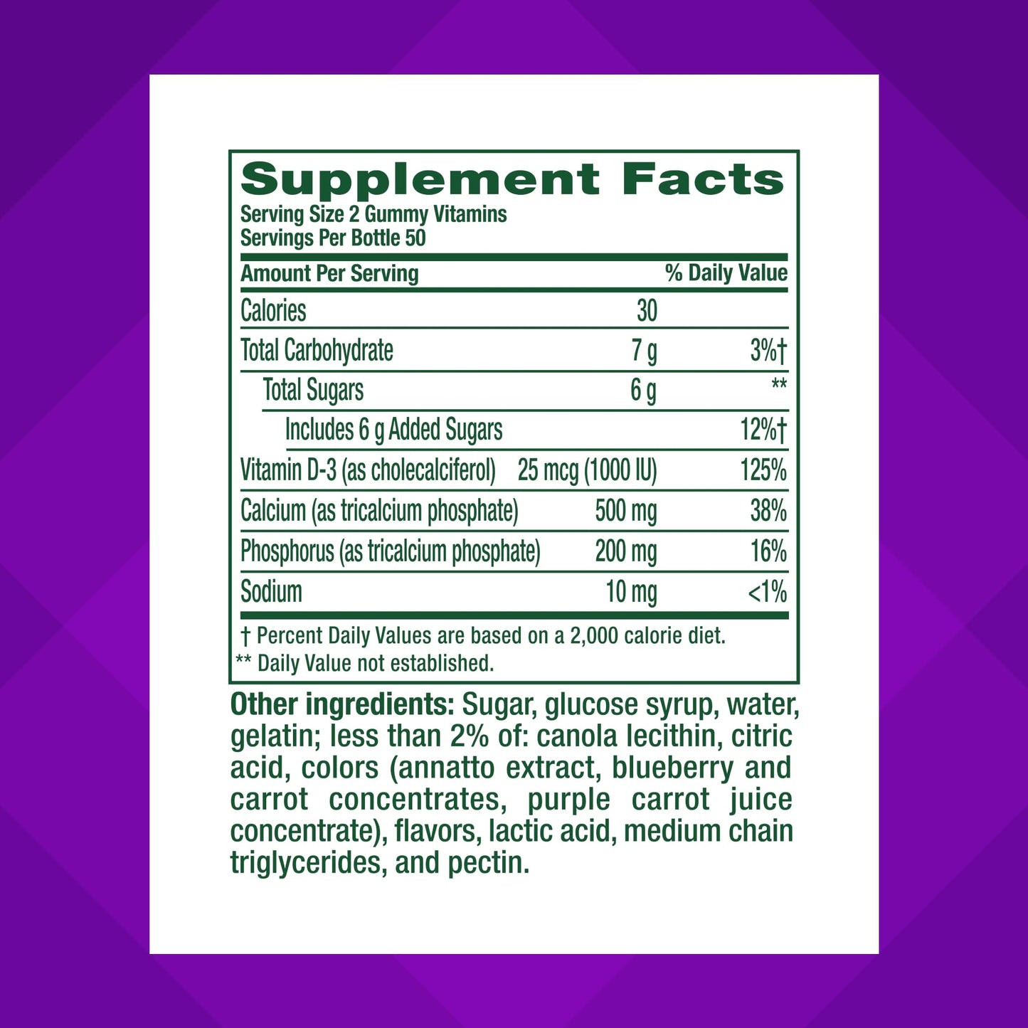 Vitafusion Calcium Gummies 500 mg Gummy 100 Count