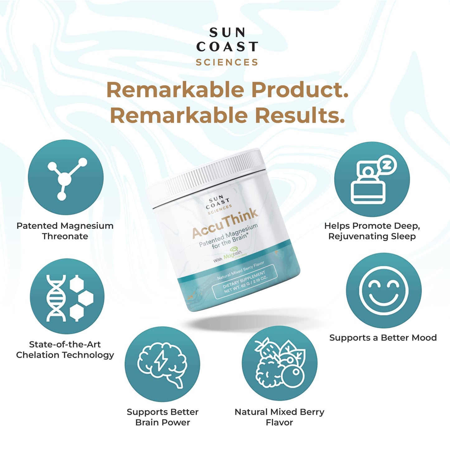 Sun Coast Sciences AccuThink Patented Magnesium Brain Powder 2.64 oz