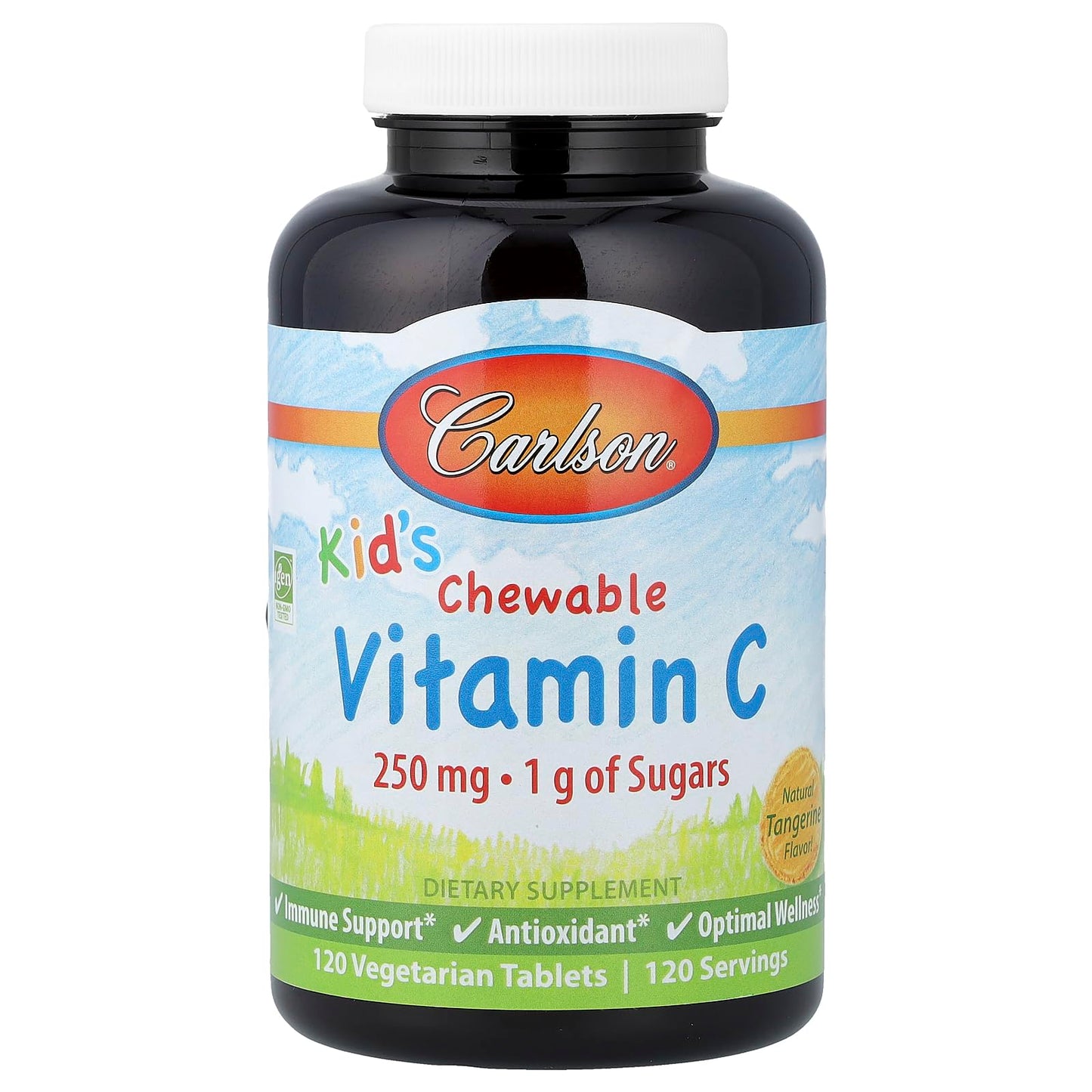 Carlson For Kids Chewable Vitamin C 250mg Tablets, 120 Count