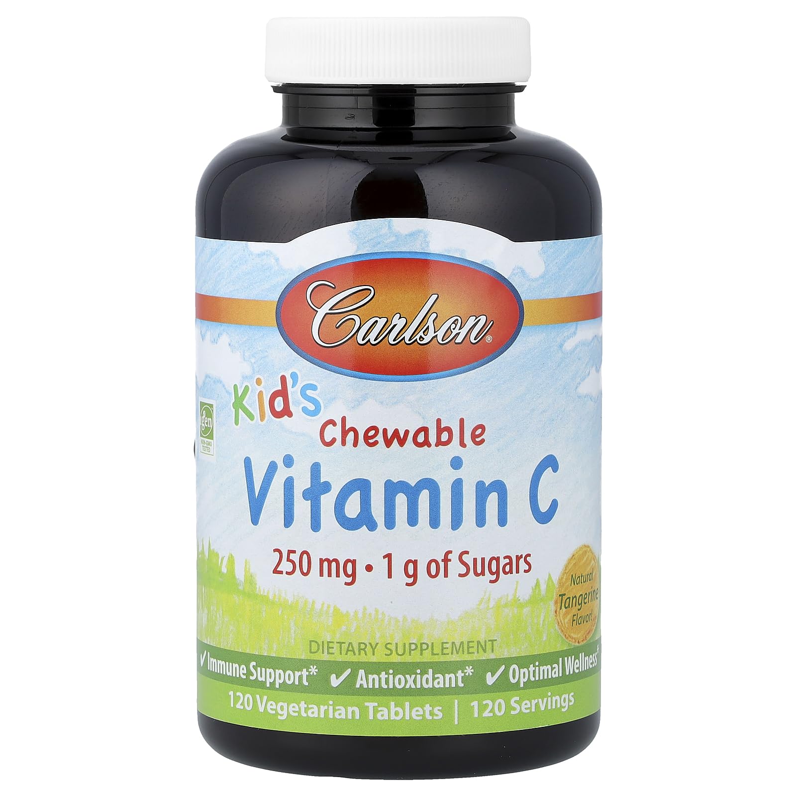 Carlson For Kids Chewable Vitamin C 250mg Tablets, 120 Count
