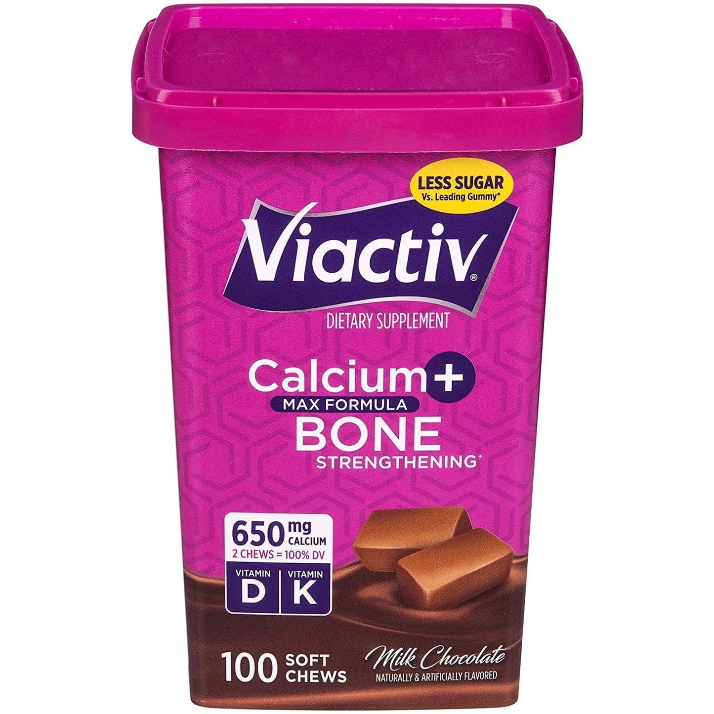 Generic Vi-Activ Max Formula Calcium + Vitamin D3 Supplement for Bone Health Chewable, 100 Soft Chews