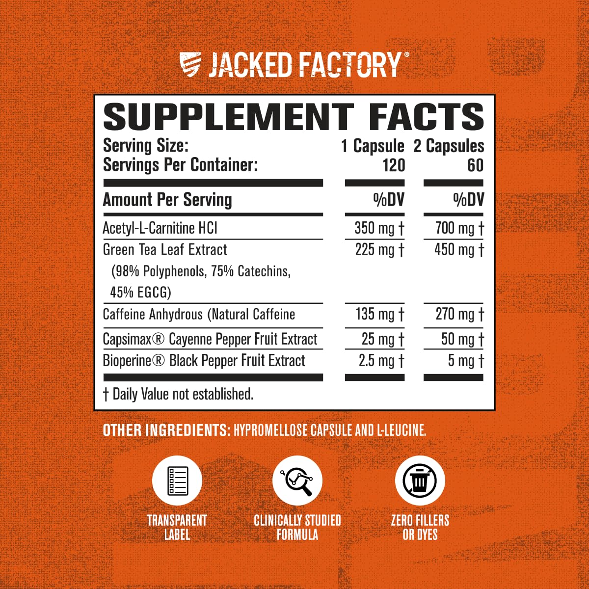 Jacked Factory Burn-XT Capsule, 120 Count
