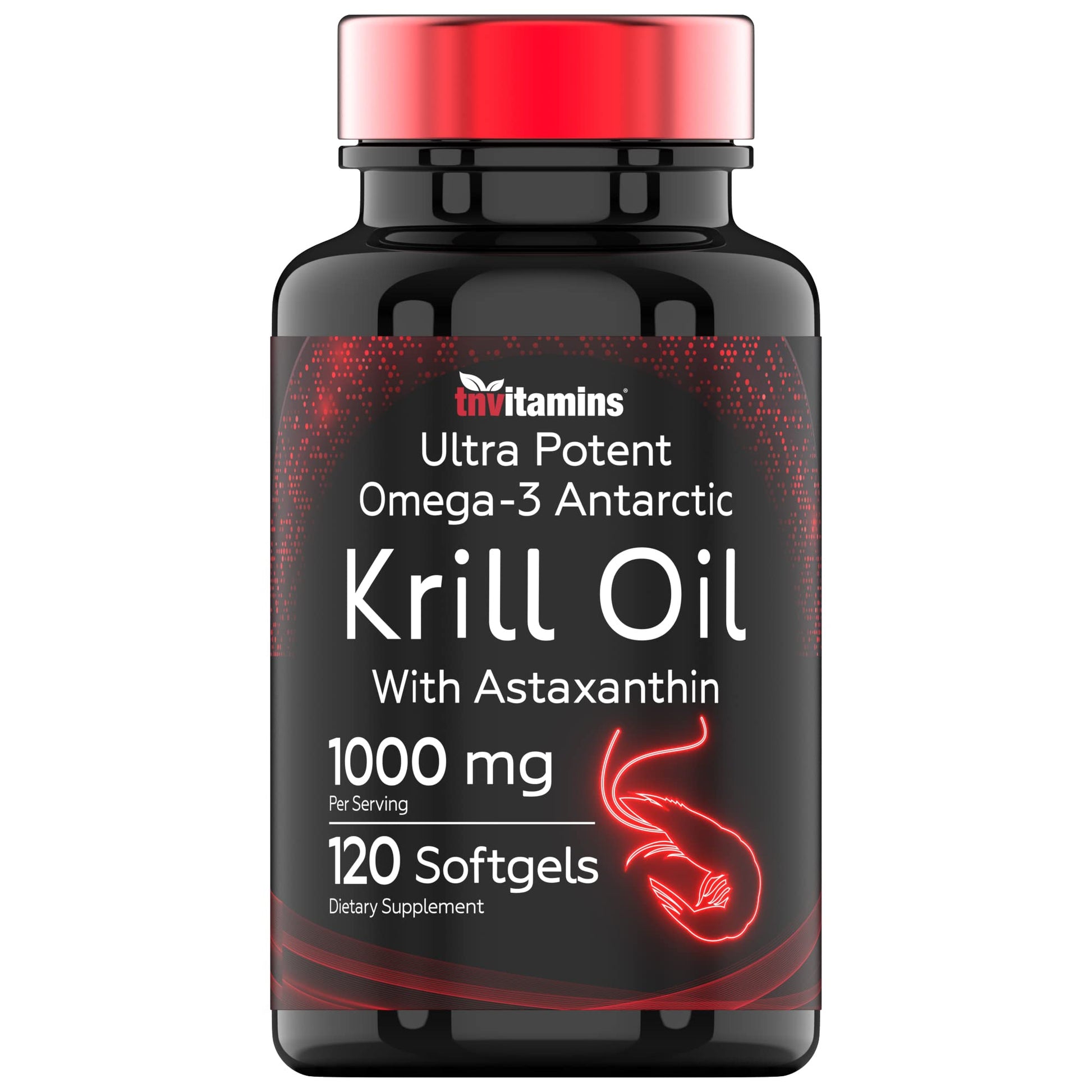 tnvitamins Antarctic Krill Oil 1000mg with Astaxanthin Softgels 120 Count