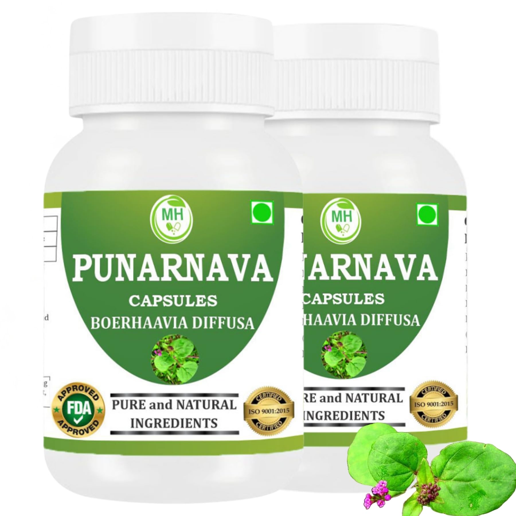 Morsan Healthcare Punarnava (Boerhaavia Diffusa) 500mg Capsules, 120 Count