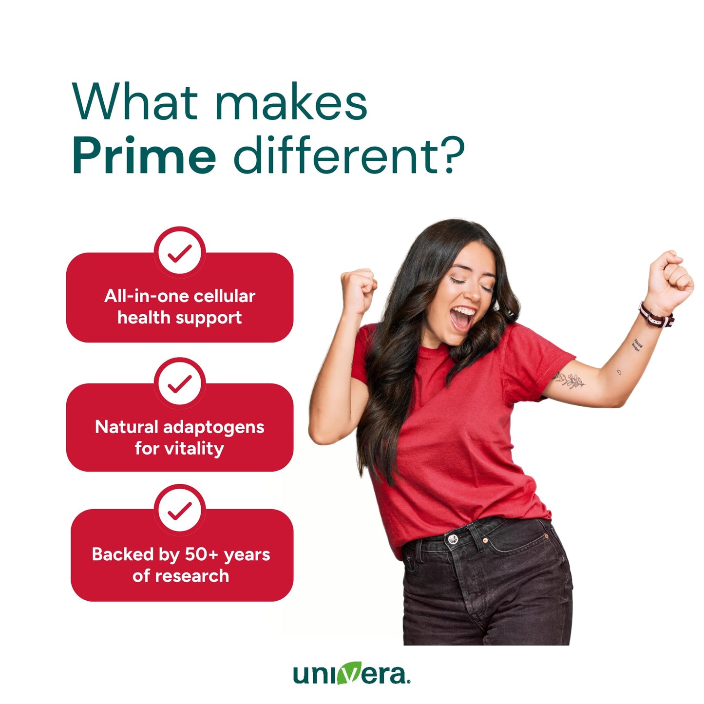 Univera Prime Cellular Energy Support Supplement – Vitamin B Complex, NAC, Goji Berry Extract, Antioxidant Support Capsule, 60 Capsules