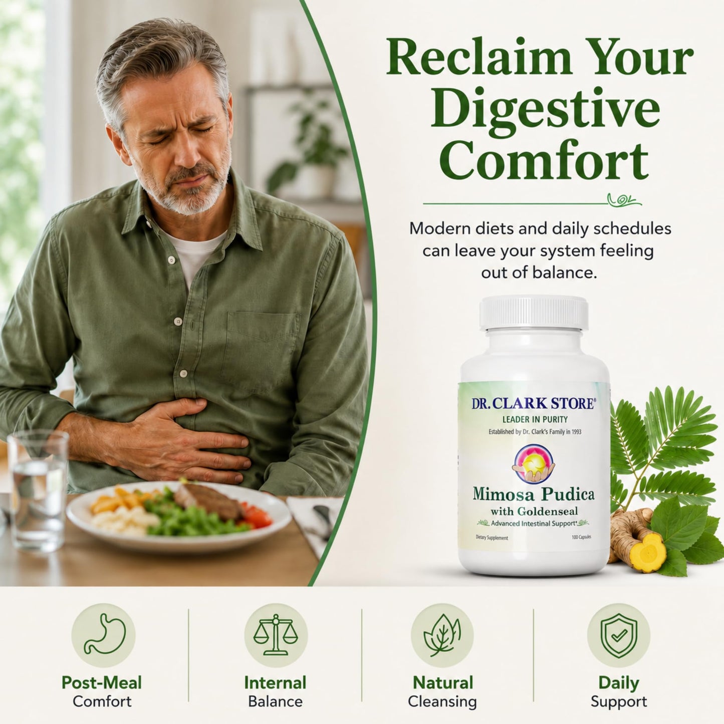 Dr Clark Store Mimosa Pudica & Goldenseal 100 Capsules