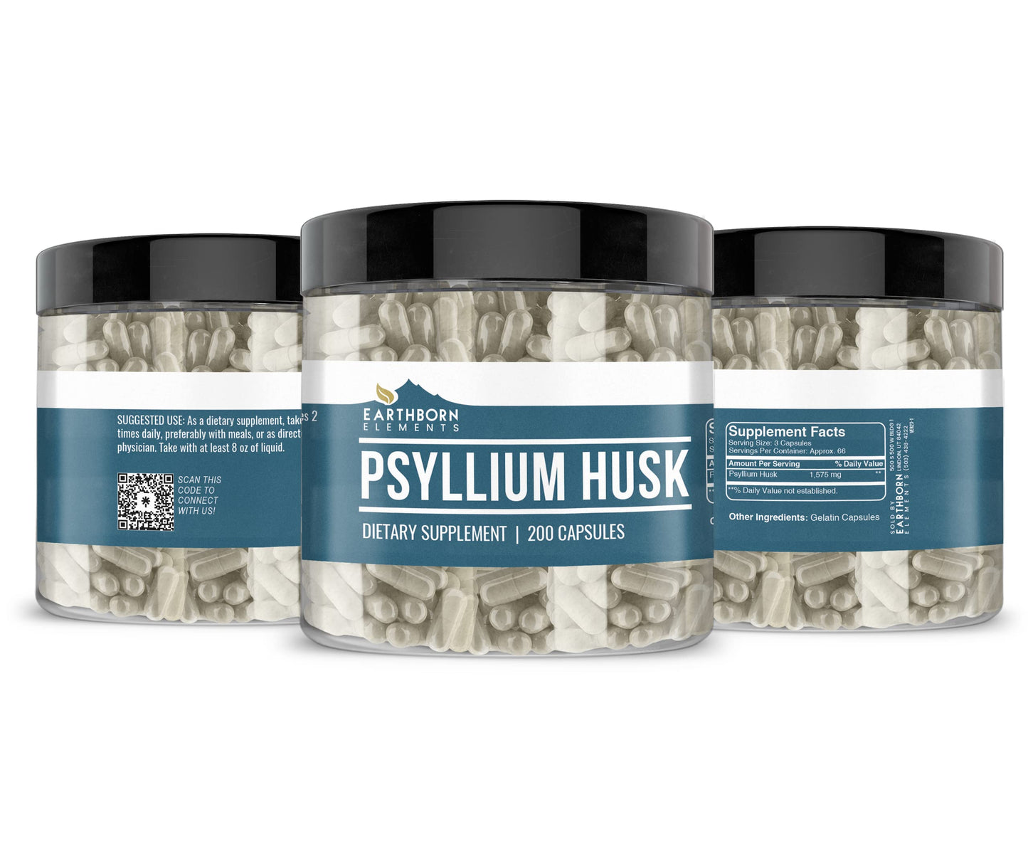 Earthborn Elements Psyllium Husk Capsules 200 Count