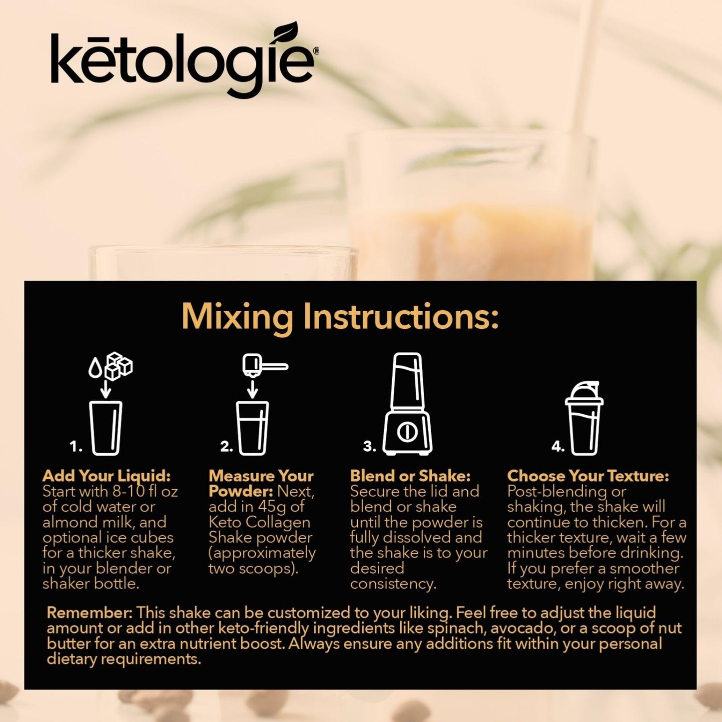 Ketologie Keto Collagen Shake Powder Salted Caramel 28.5