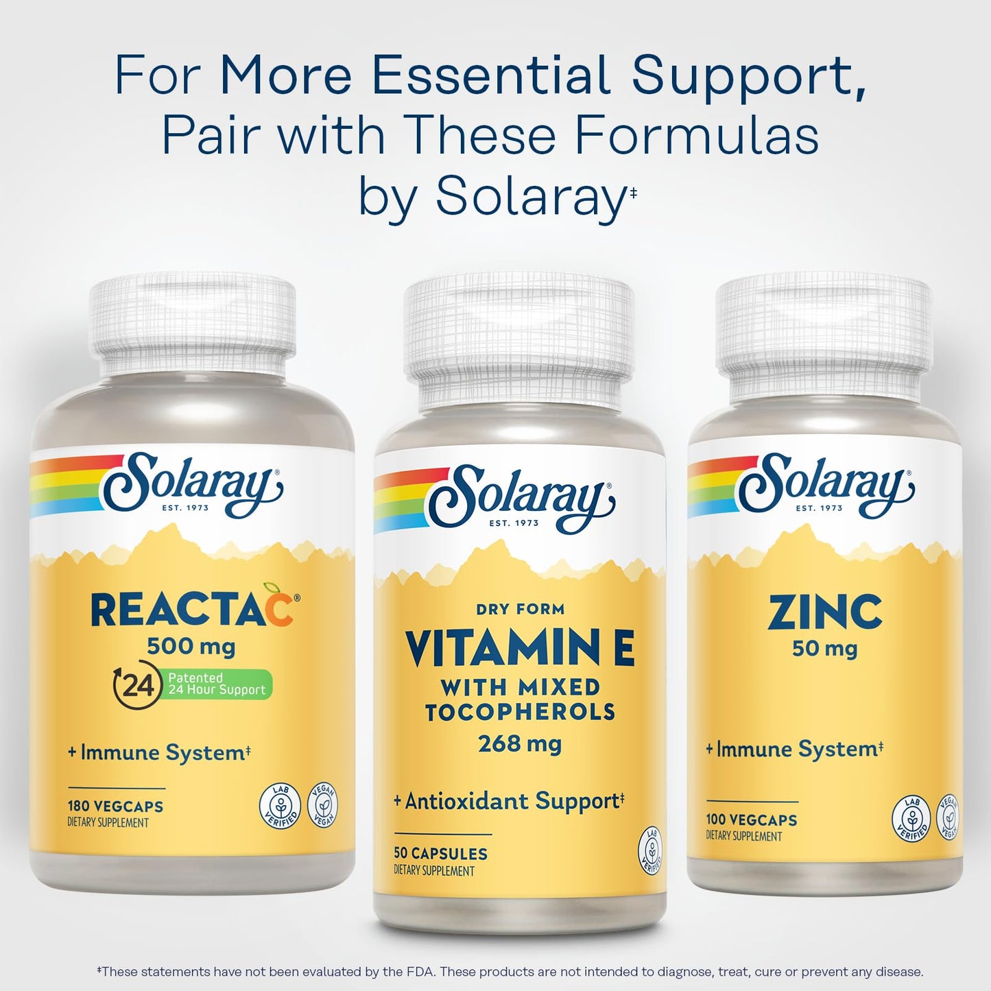 SOLARAY Vitamin E 400 IU (268 mg) Dry Form with Mixed Tocopherols Capsule 50 Capsules