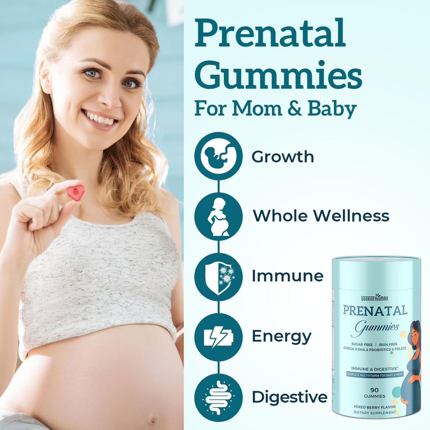 Quorinthiumax Prenatal Gummies Sugar Free 90 Count