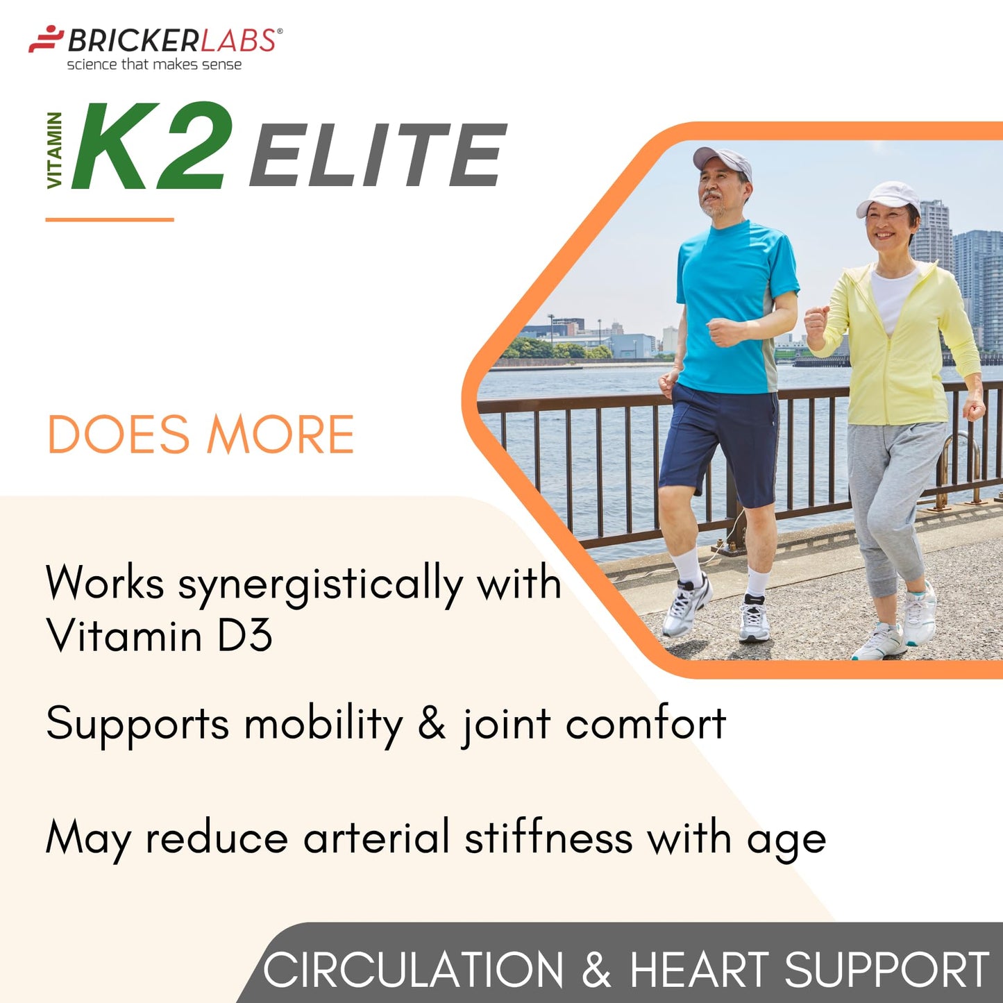 Bricker Labs K2 Elite Vitamin K2 MK-7 Supplement 160mcg per Capsule, 60 Capsules