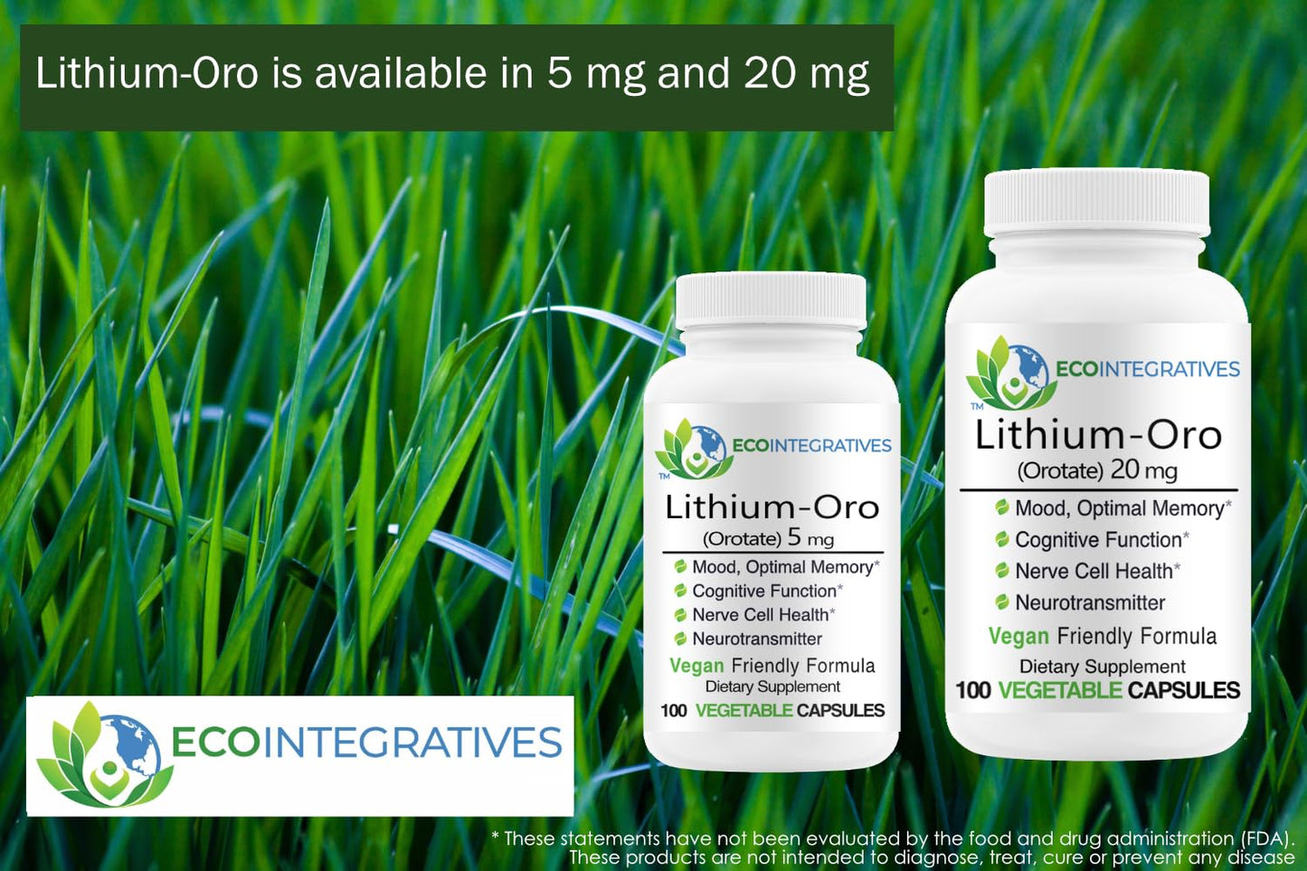EcoIntegratives Lithium-Oro Orotate 5mg Capsules, 100 Count