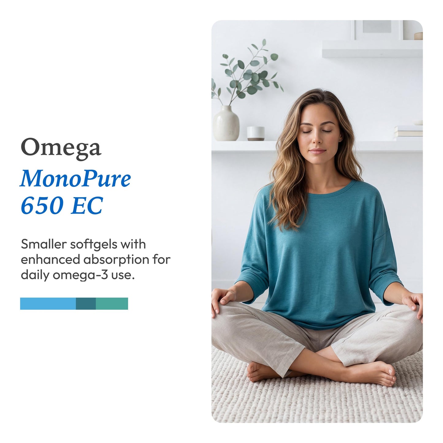 XYMOGEN Omega MonoPure 650 EC - Heart & Brain Support - DHA & EPA Omega-3 Fish Oil - Monoglyceride High Absorption, Enteric Coated, 120 Softgels