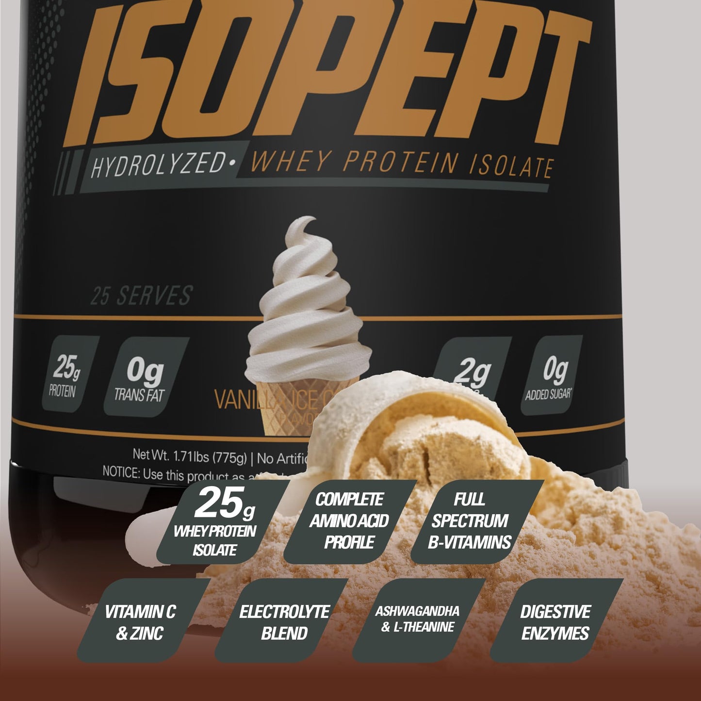 EHP Labs IsoPept Hydrolyzed Whey Protein Powder 34.4 oz