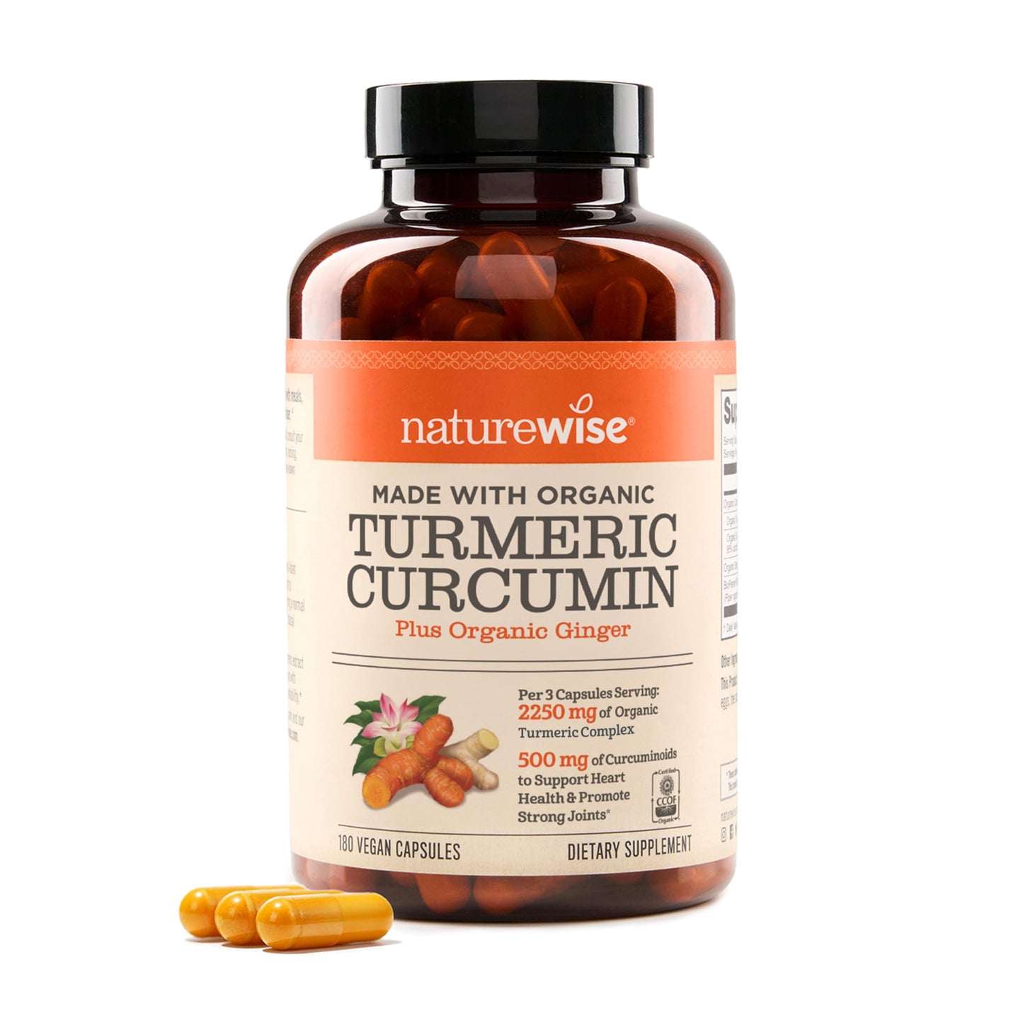 NatureWise Curcumin Turmeric 2250mg - Advanced Absorption from 95% Curcuminoids & BioPerine Black Pepper Extract - Daily Joint and Immune Health Support - Vegan Capsule 180 Count