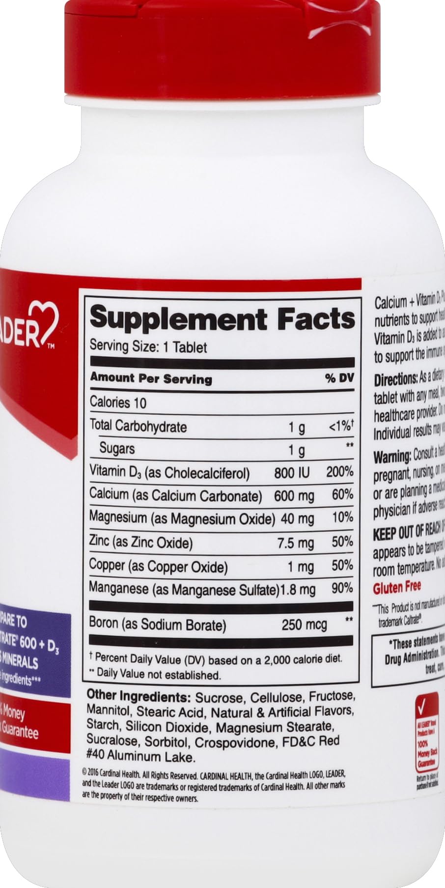 Leader Calcium Vitamin D3 Plus Minerals with Magnesium & Zinc, 240 Tablets