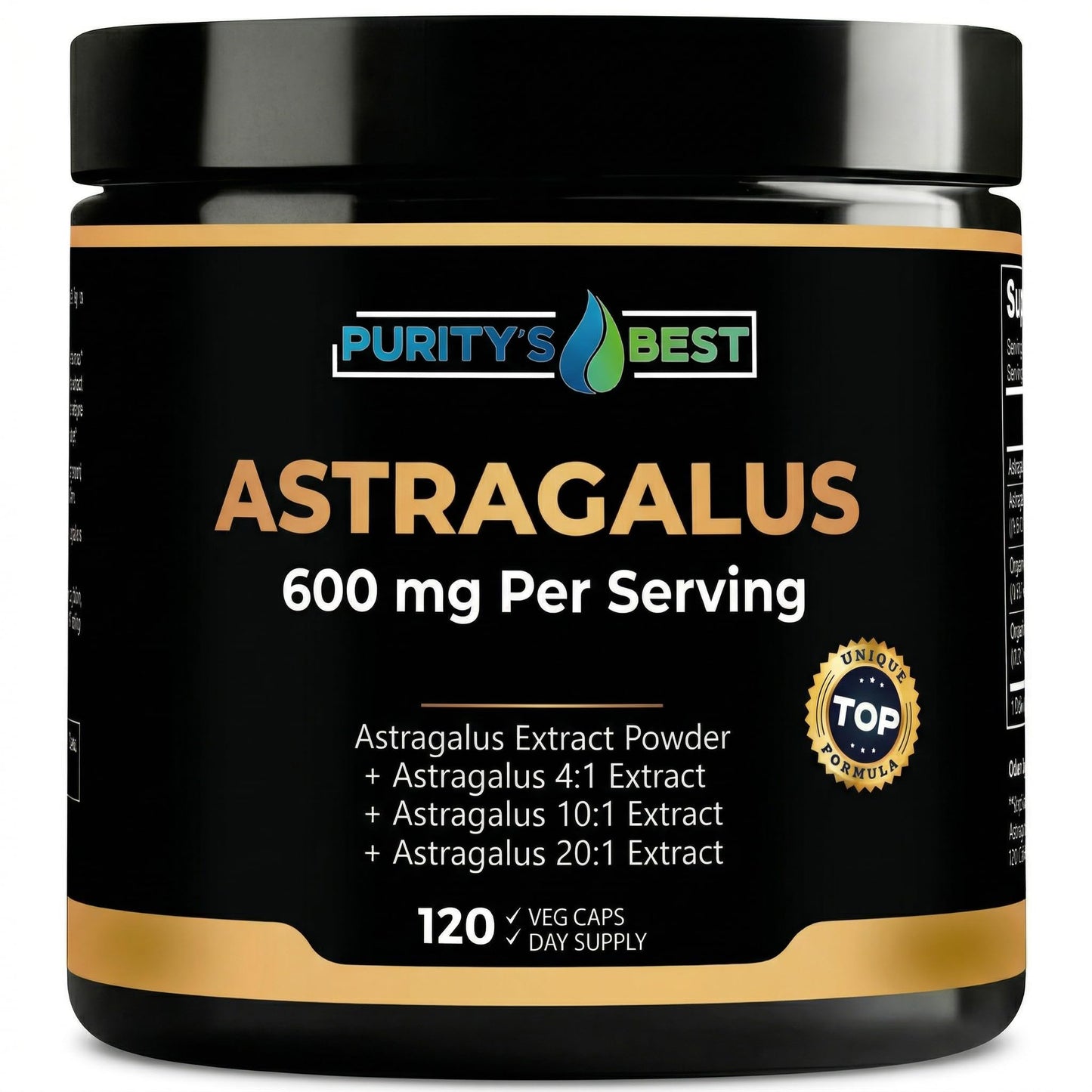 Purity`s Best Astragalus Root Complex Capsules 120 Count