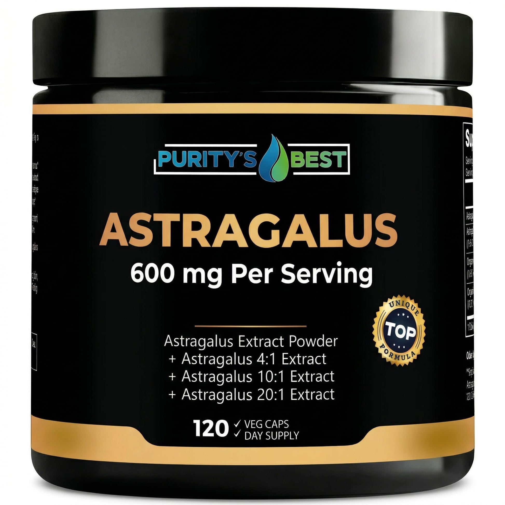 Purity`s Best Astragalus Root Complex Capsules 120 Count
