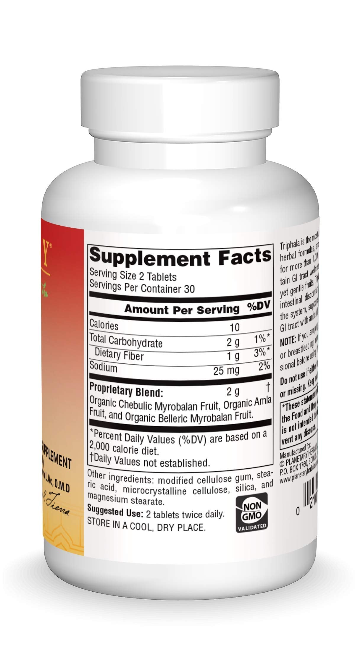 Planetary Herbals Triphala 1000mg GI Tract Wellness & Cleanse Tablet, 60 Count