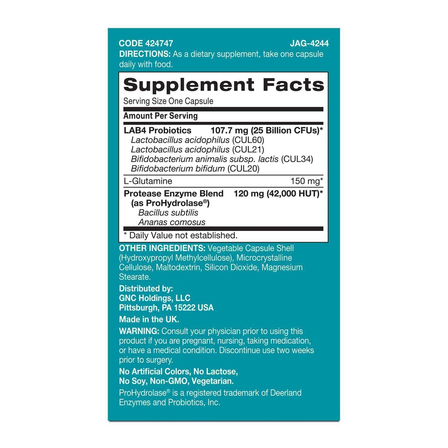 GNC Sport Probiotic 25 Billion CFU, Clinically Studied Strains and Enzymes, GI Comfort for Athletics, 30 Capsules