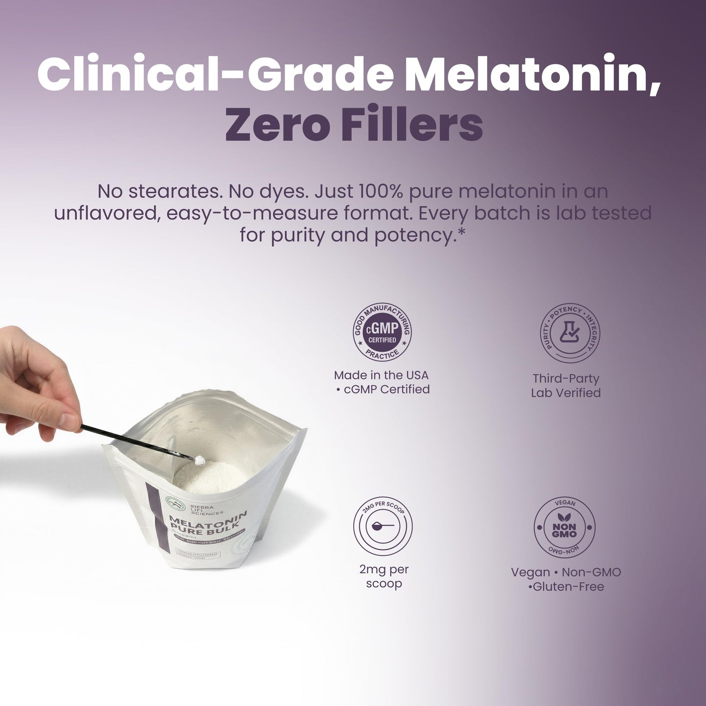 SIERRA LIFE SCIENCES Melatonin Powder 1.41 Ounce (Pack of 1)