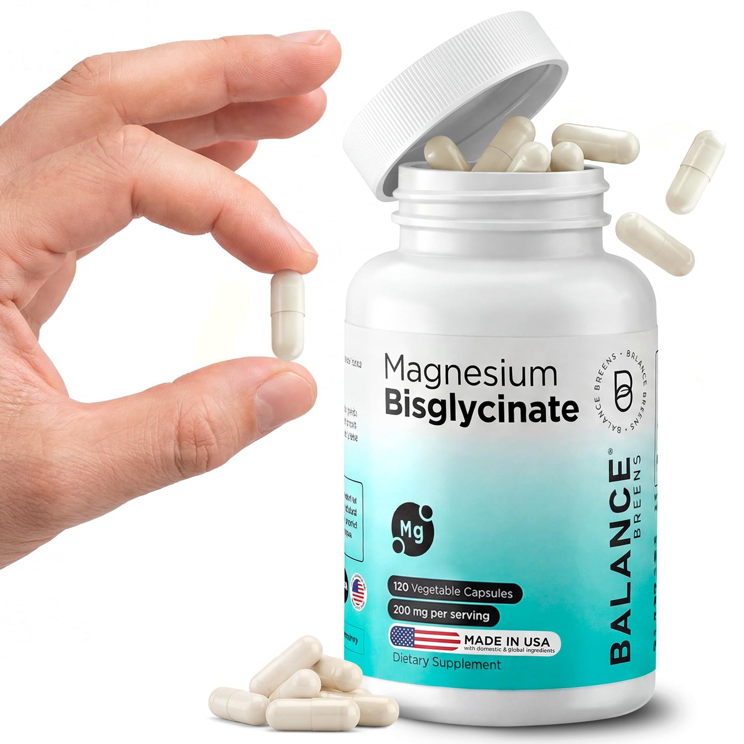 Balancebreens Magnesium Glycinate 200mg Capsule, 120 Count