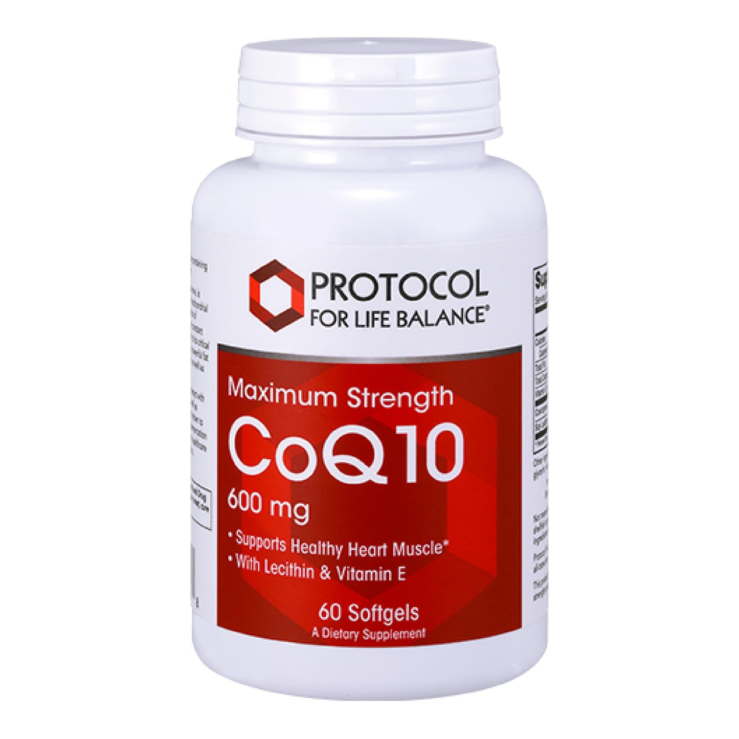 PROTOCOL FOR LIFE BALANCE CoQ10 600mg with Vitamin E & Soy Lecithin Softgels 60