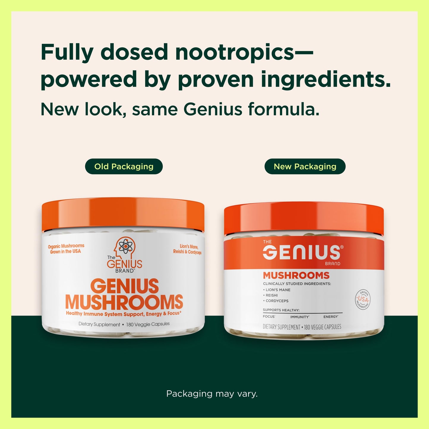 The Genius Brand Mushrooms Capsules 180 Count