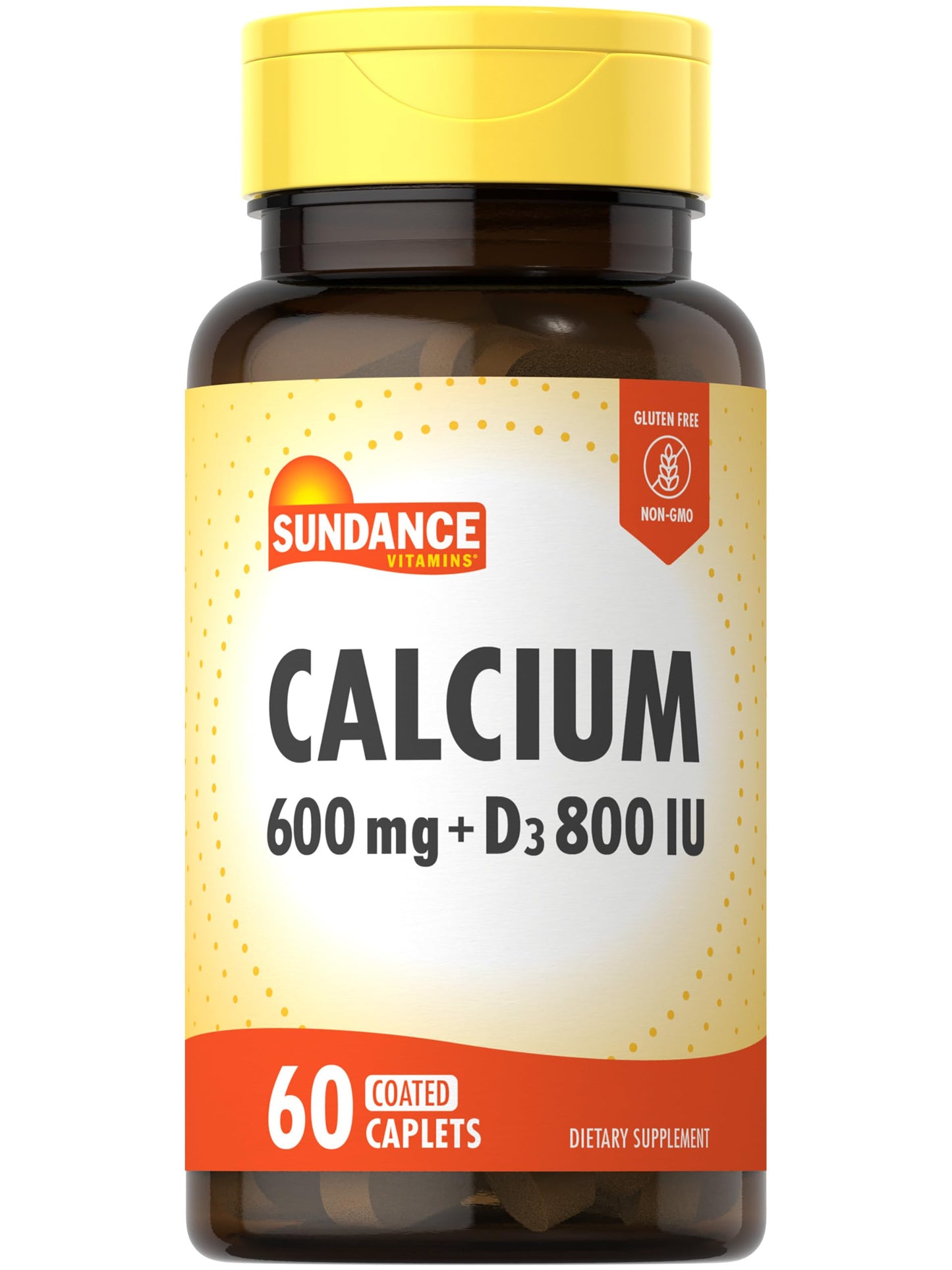 Sundance Calcium 600mg with D3 Caplets, 60 Count