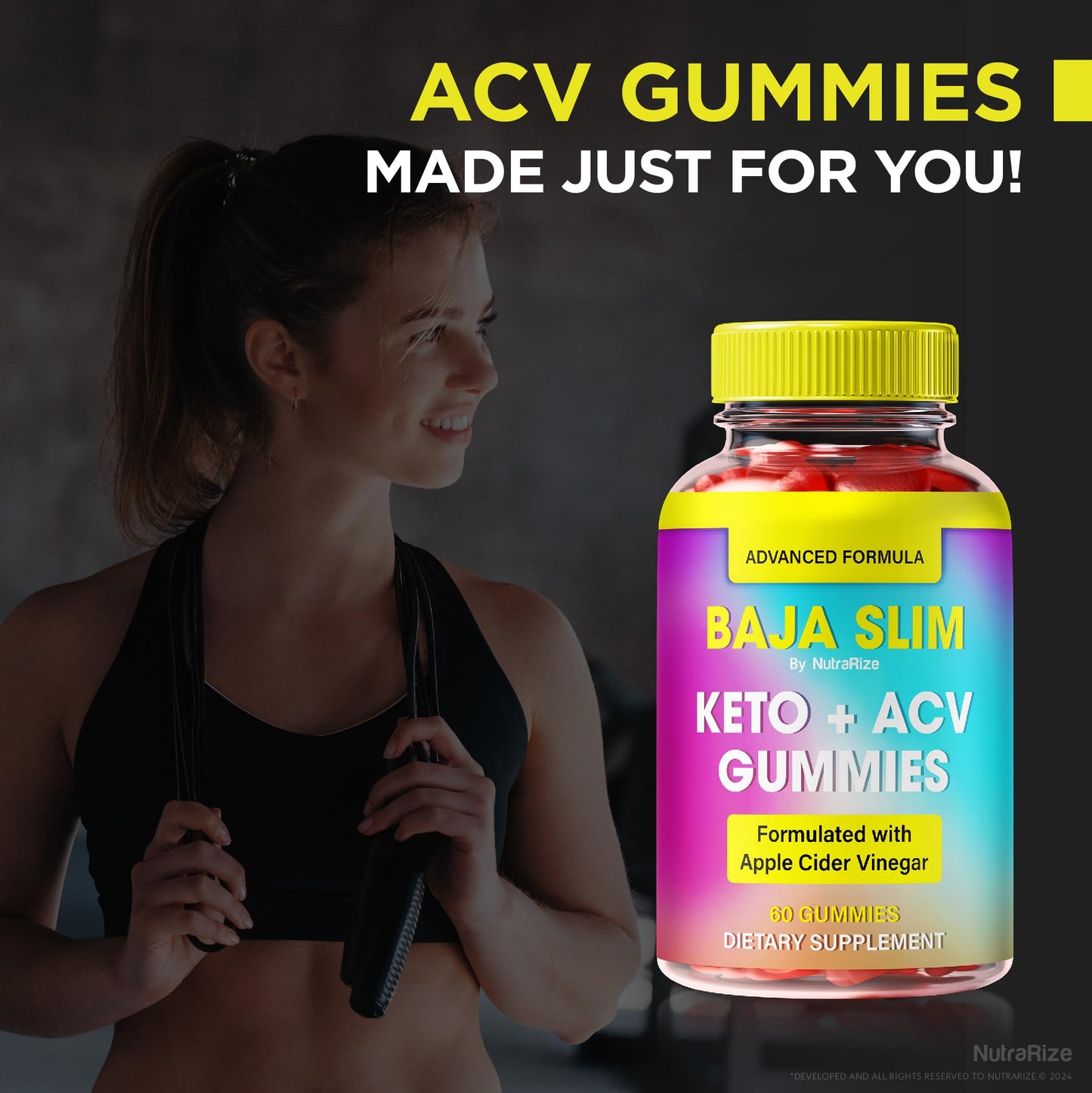 NutraRize Baja Slim Keto Gummies with ACV, 180 Gummies