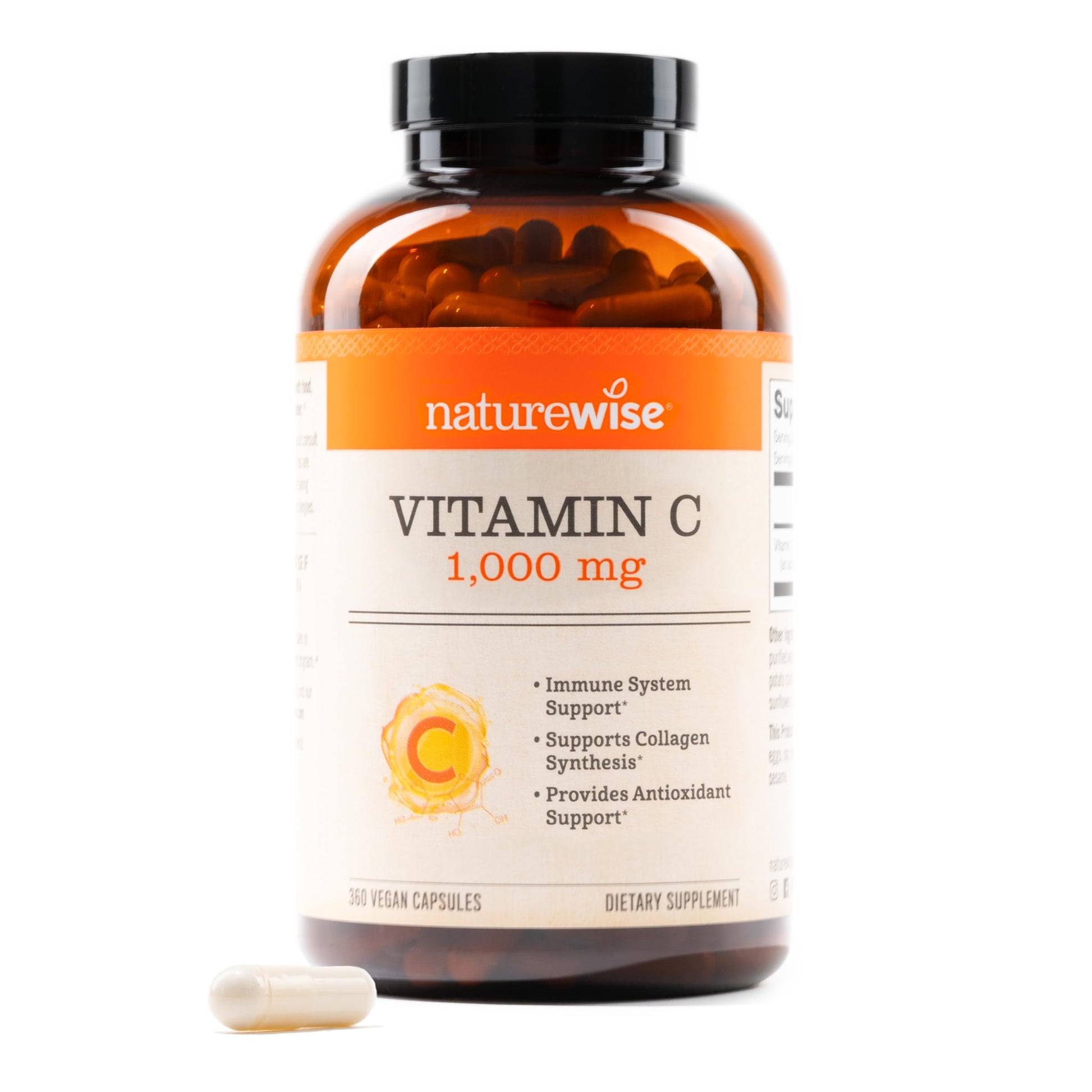 NatureWise Vitamin C 1000mg Capsules, Extra Strength Vegan, 360 Capsules
