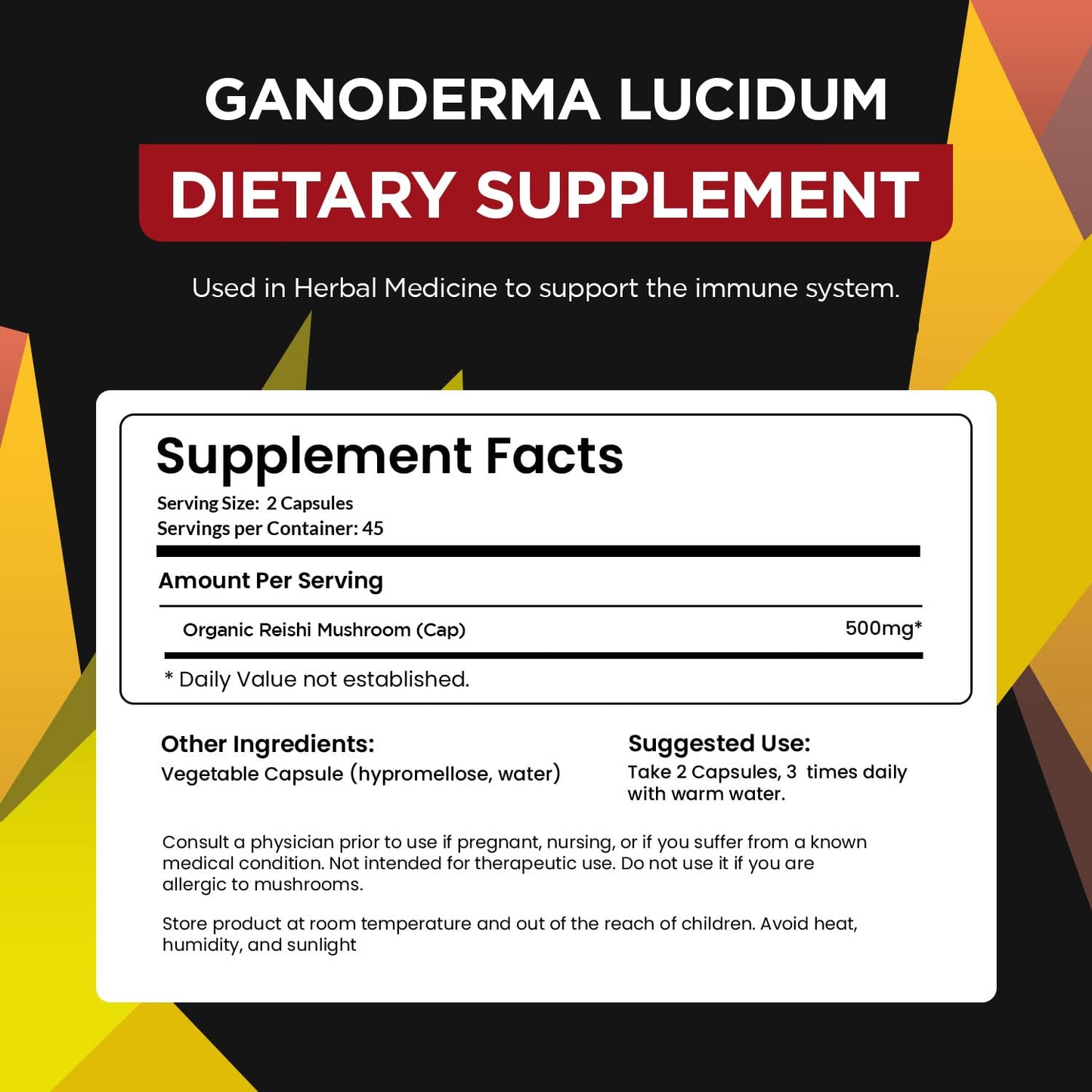 ORGANO OGX Organic Ganoderma Lucidum Capsule, 90 Count