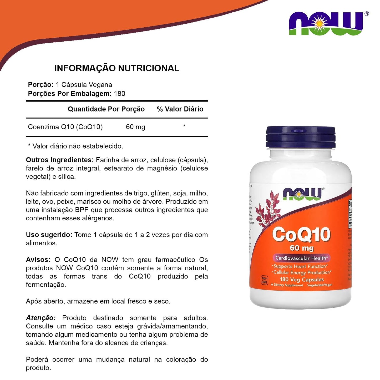 NOW Foods CoQ10 60mg Capsules 180