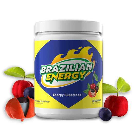 Brazilian Energy Guarana Energy Superfood with Acai and Acerola, High in Antioxidants and Natural Caffeine Powder, 6.9