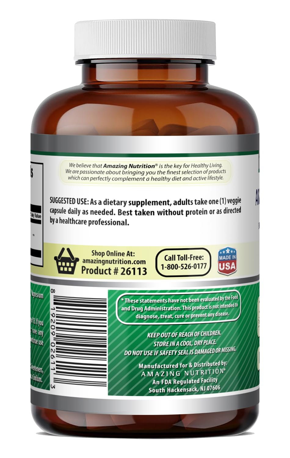 Amazing Nutrition GABA 750mg Veggie Capsules, 300 Count