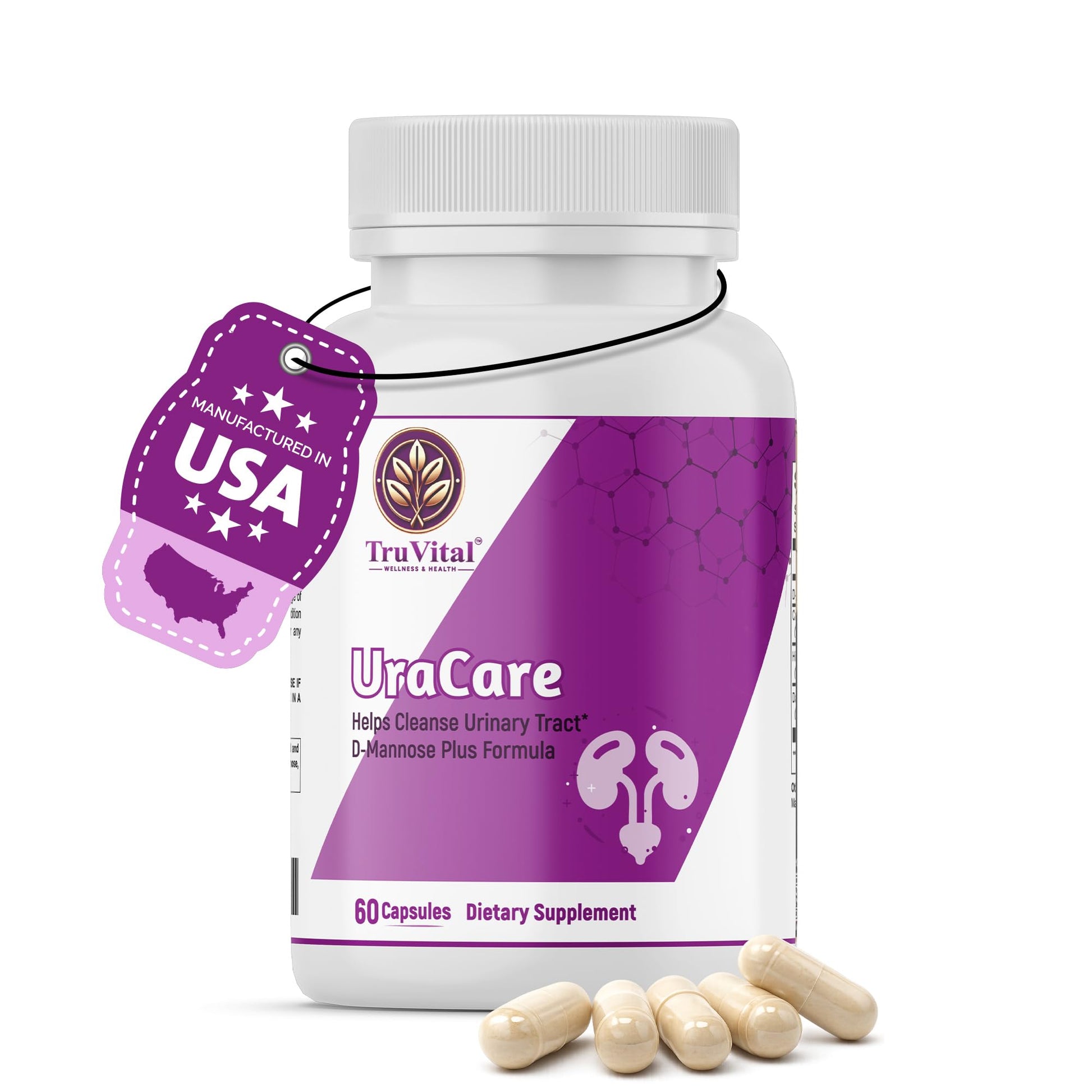 Tru Vital UraCare D-Mannose & Cranberry Extract 60 Capsules