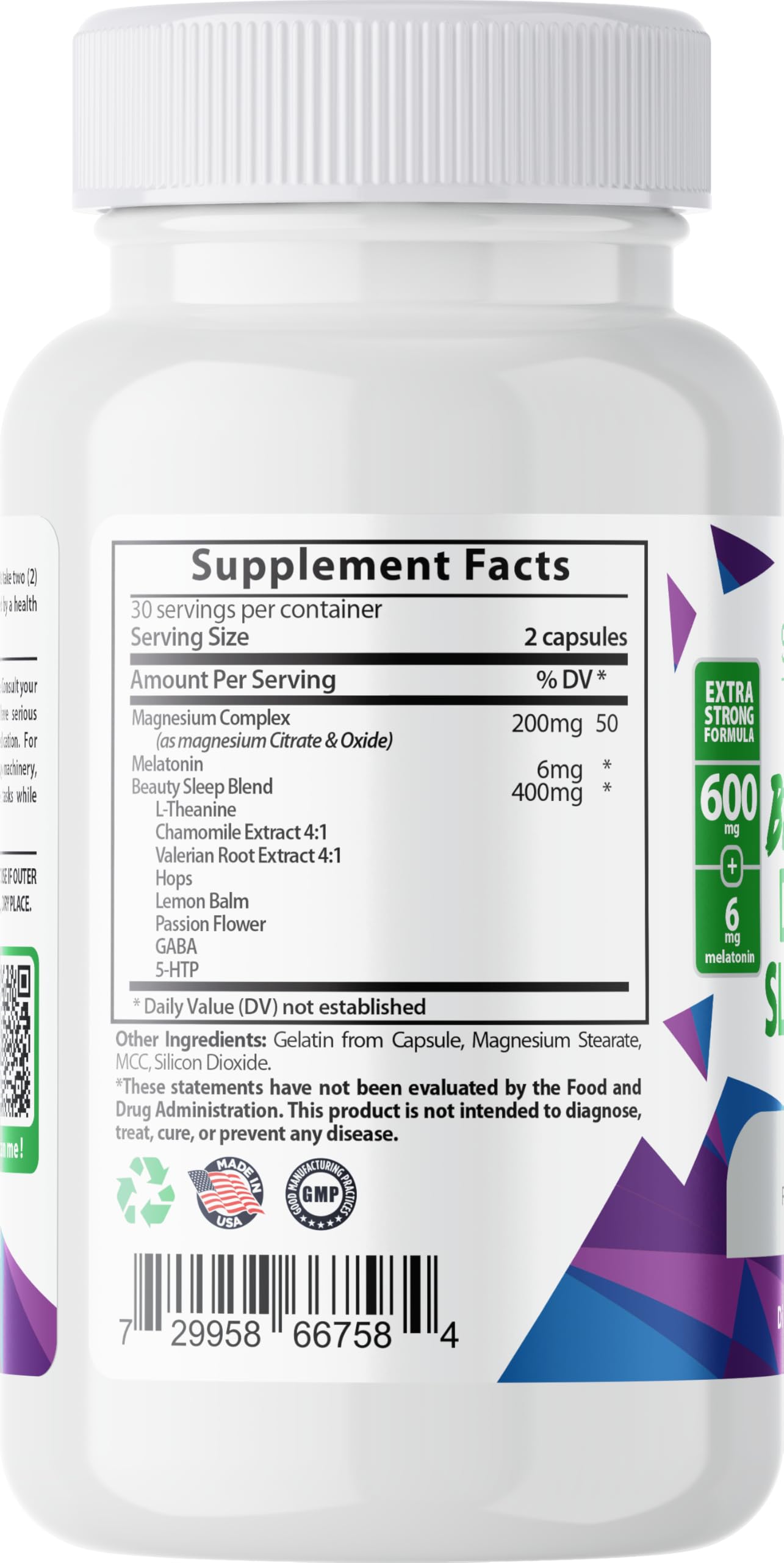 Sundhed Natural Sleep Aid Beauty Dream Sleep Aid Capsules 60 Count
