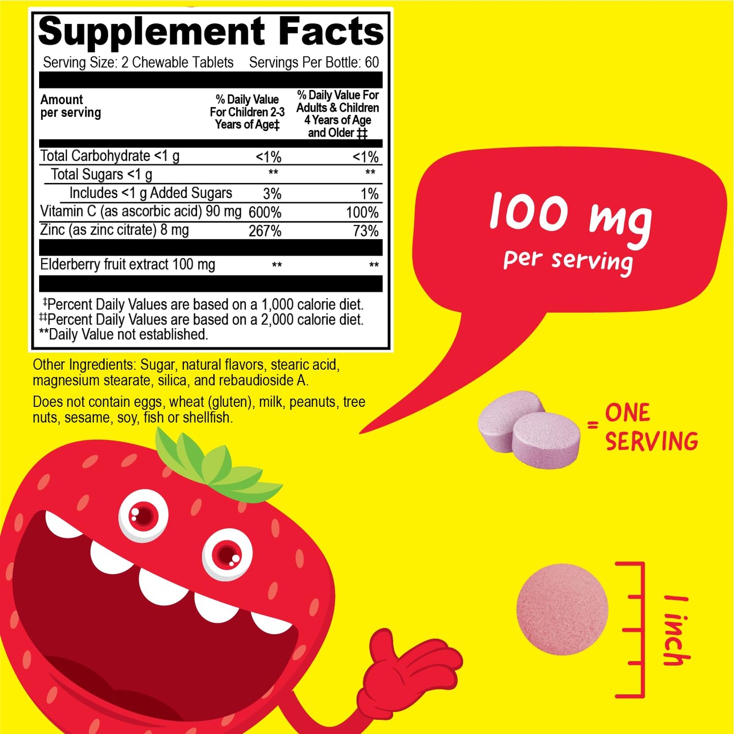 VitaWorks Kids Elderberry Vitamin C and Zinc Chewable 120