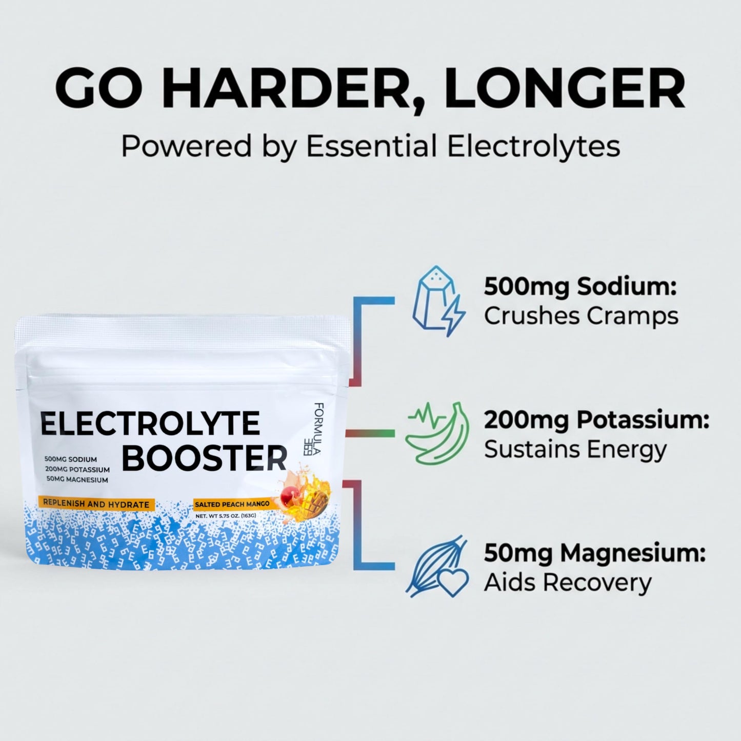 Formula 369 Electrolyte Booster Salted Peach Mango Powder 5.75 Ounce