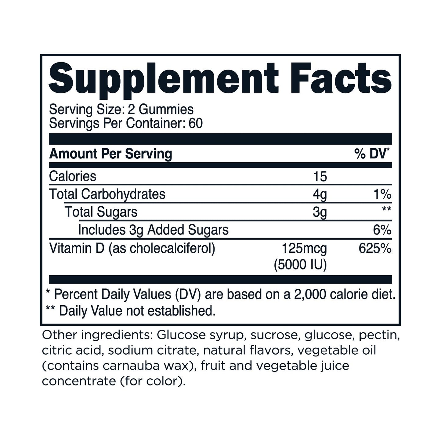 TransformHQ Vitamin D3 Gummies 5000 IU, 120 Count