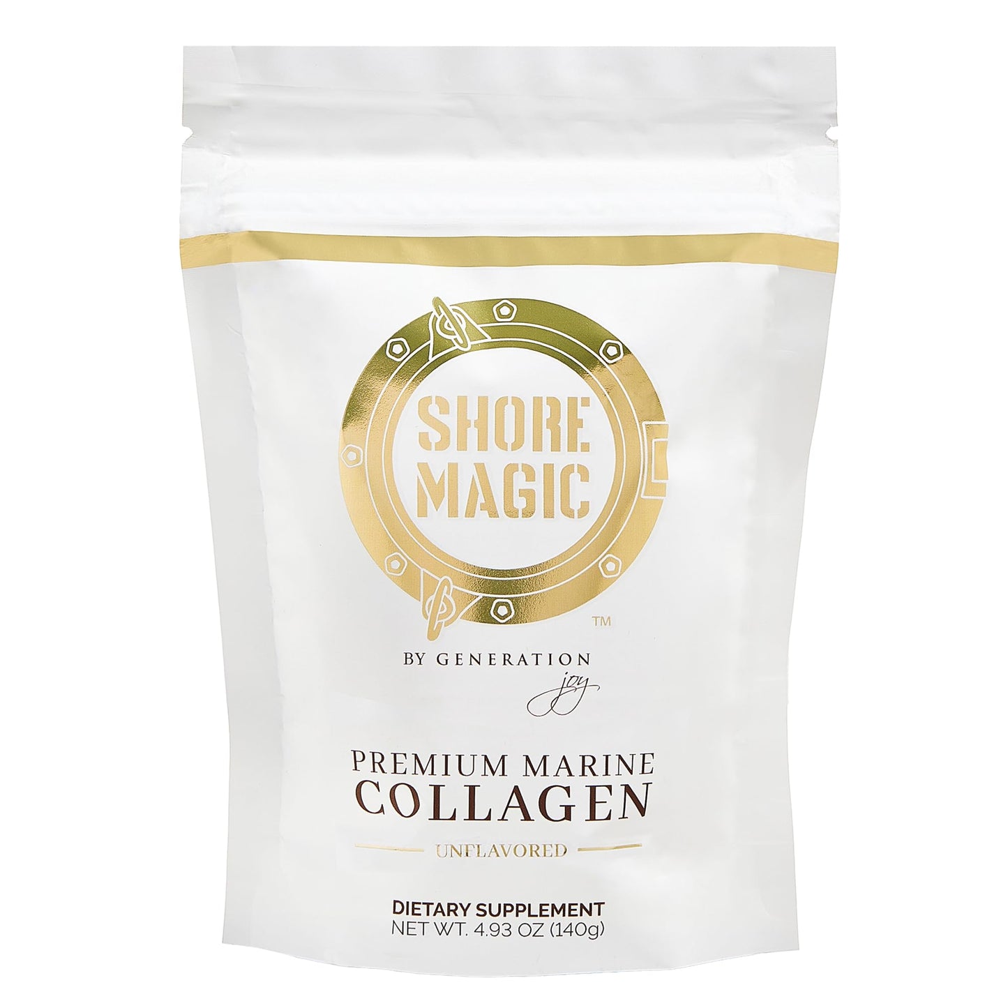 Shore Magic Marine Collagen Powder Hydrolyzed Type I, II, III & IV Peptides from Wild-Caught Fish 4.93 Ounce