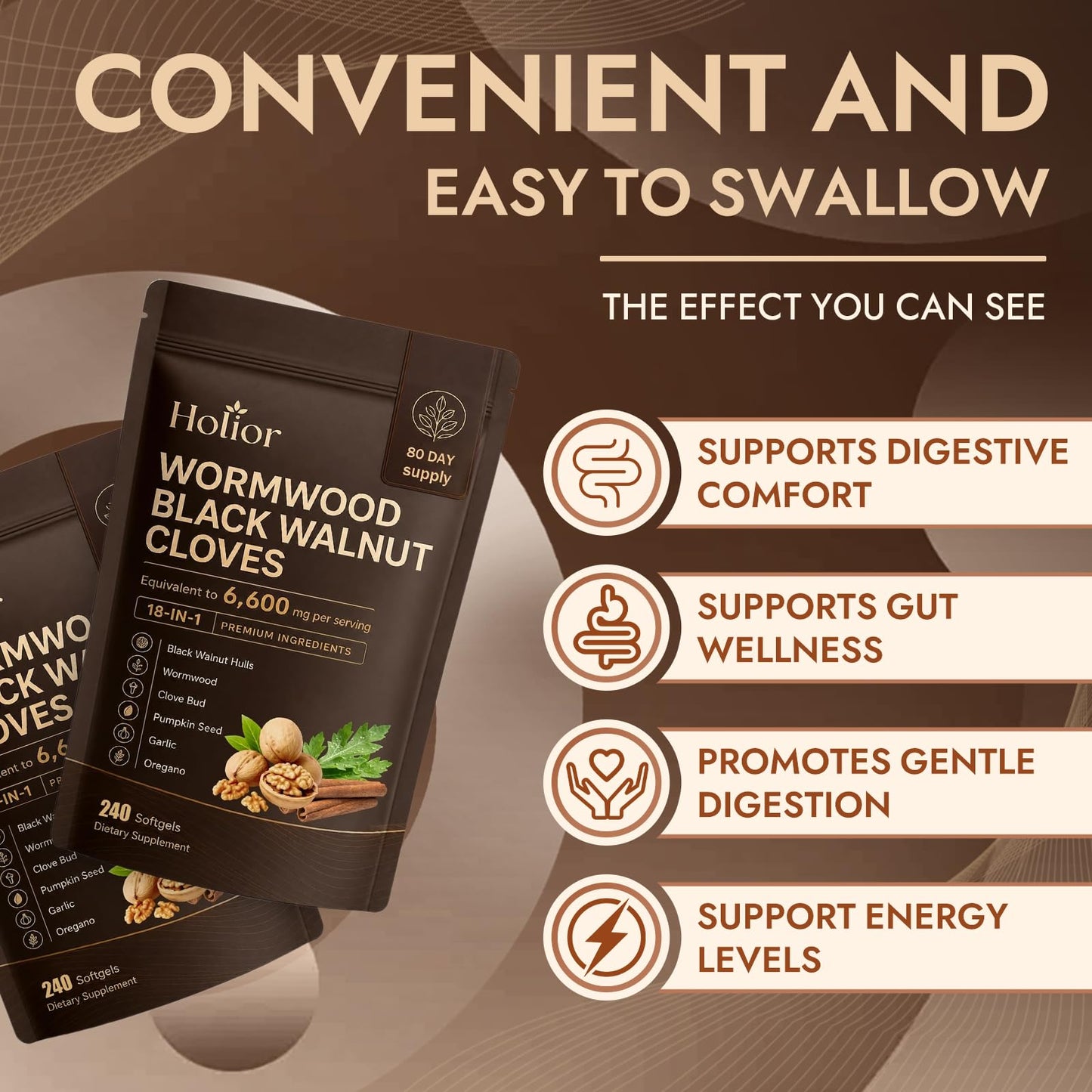 Nutraessence Holior Wormwood Black Walnut Cloves 240 Softgels