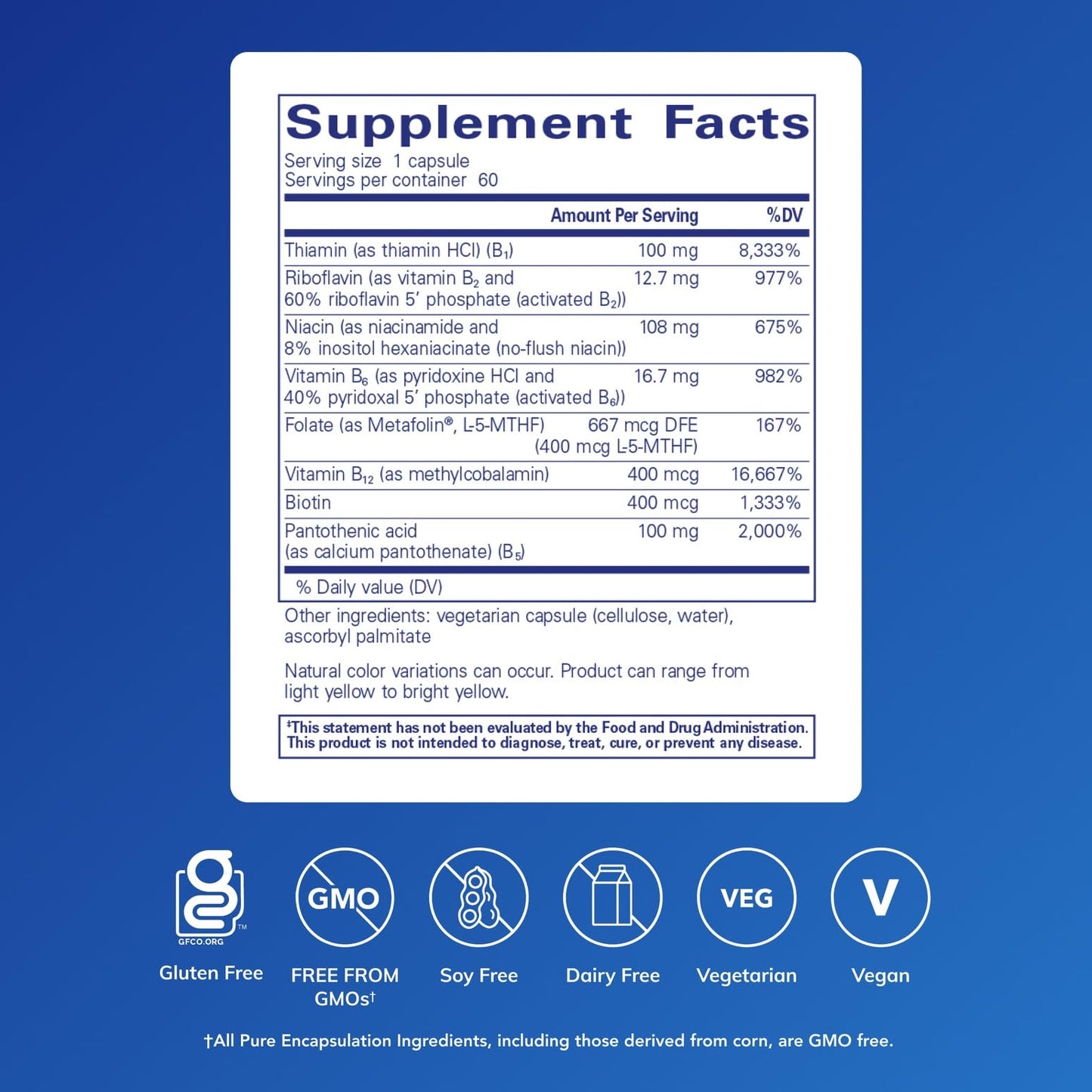 Pure Encapsulations B-Complex Plus 60 Capsules