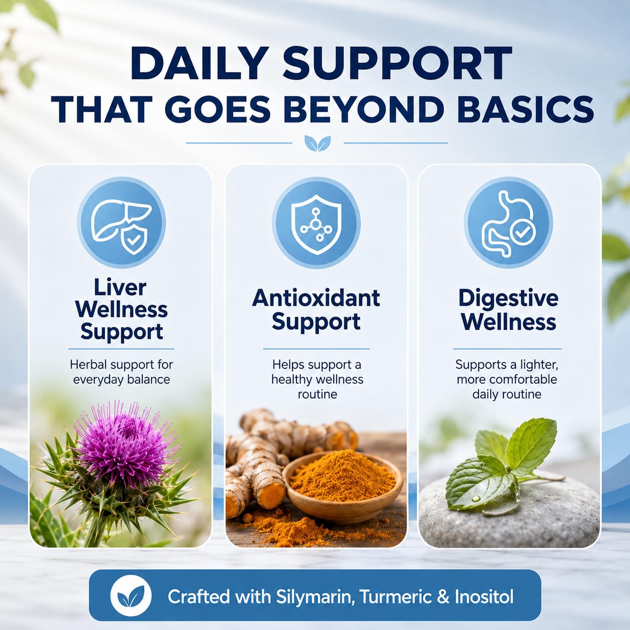 Ritual Labs Liver Support, Milk Thistle, Turmeric & Inositol Herbal Liver Health Formula Capsule, 120 Count
