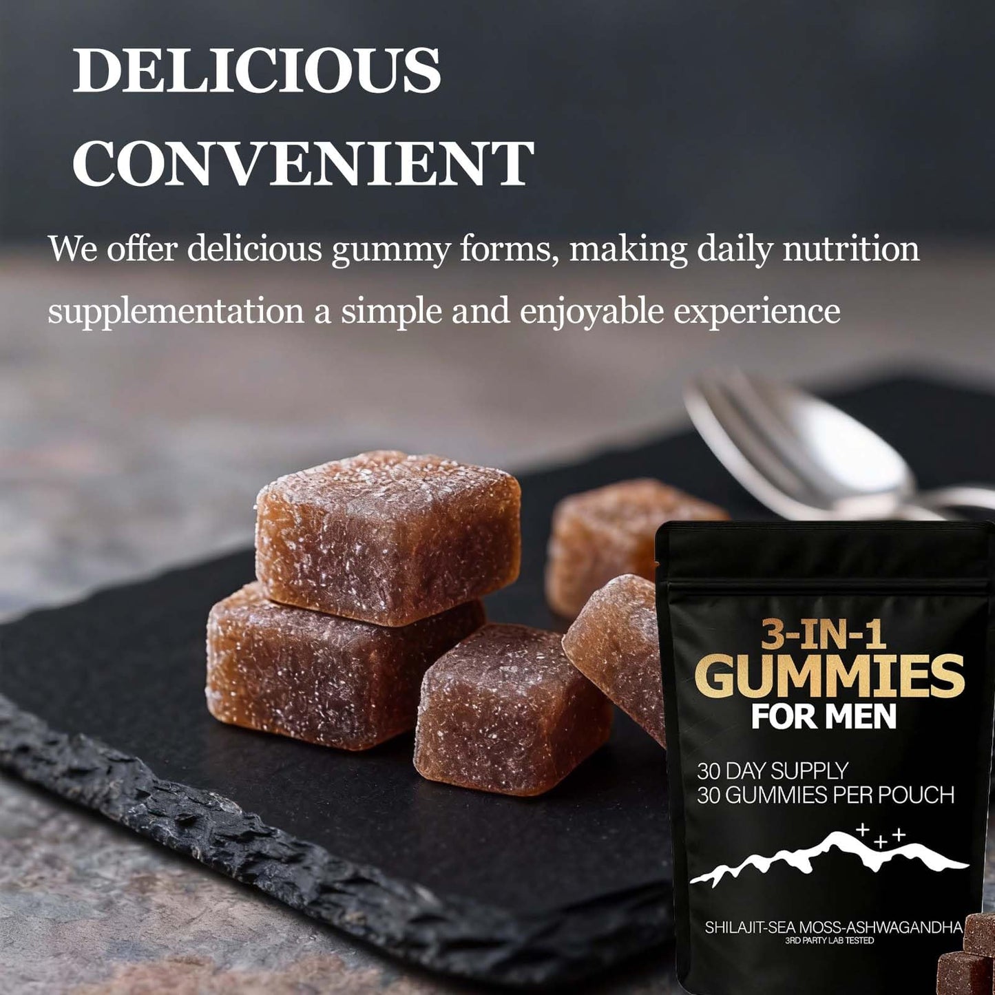 Zenith Gummies 3 in 1 Gummies for Men Shilajit Gold Gummies with Sea Moss, Ashwagandha, Organic Manuka Honey, Burdock Root, Palm Moss Extract Energy Support, 1 Gummy