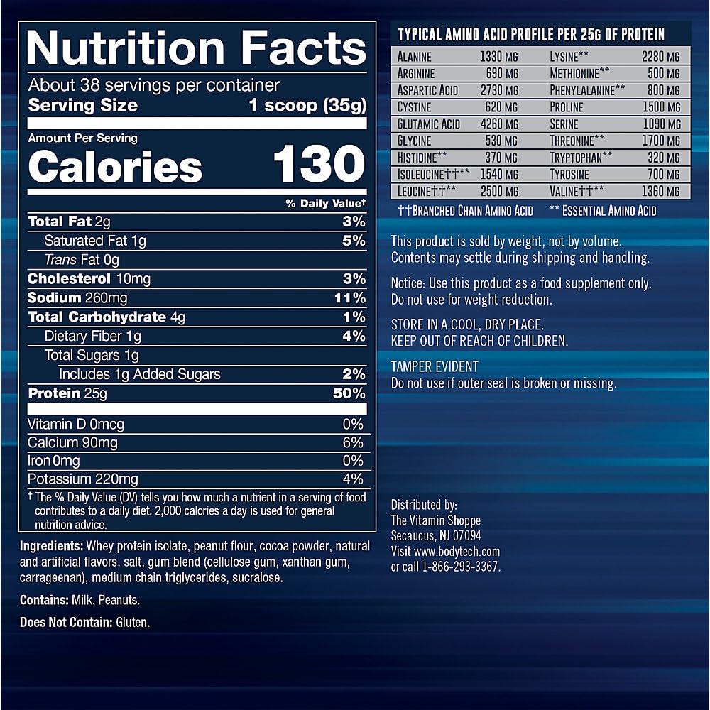 BodyTech Whey Protein Isolate Powder 48 Servings